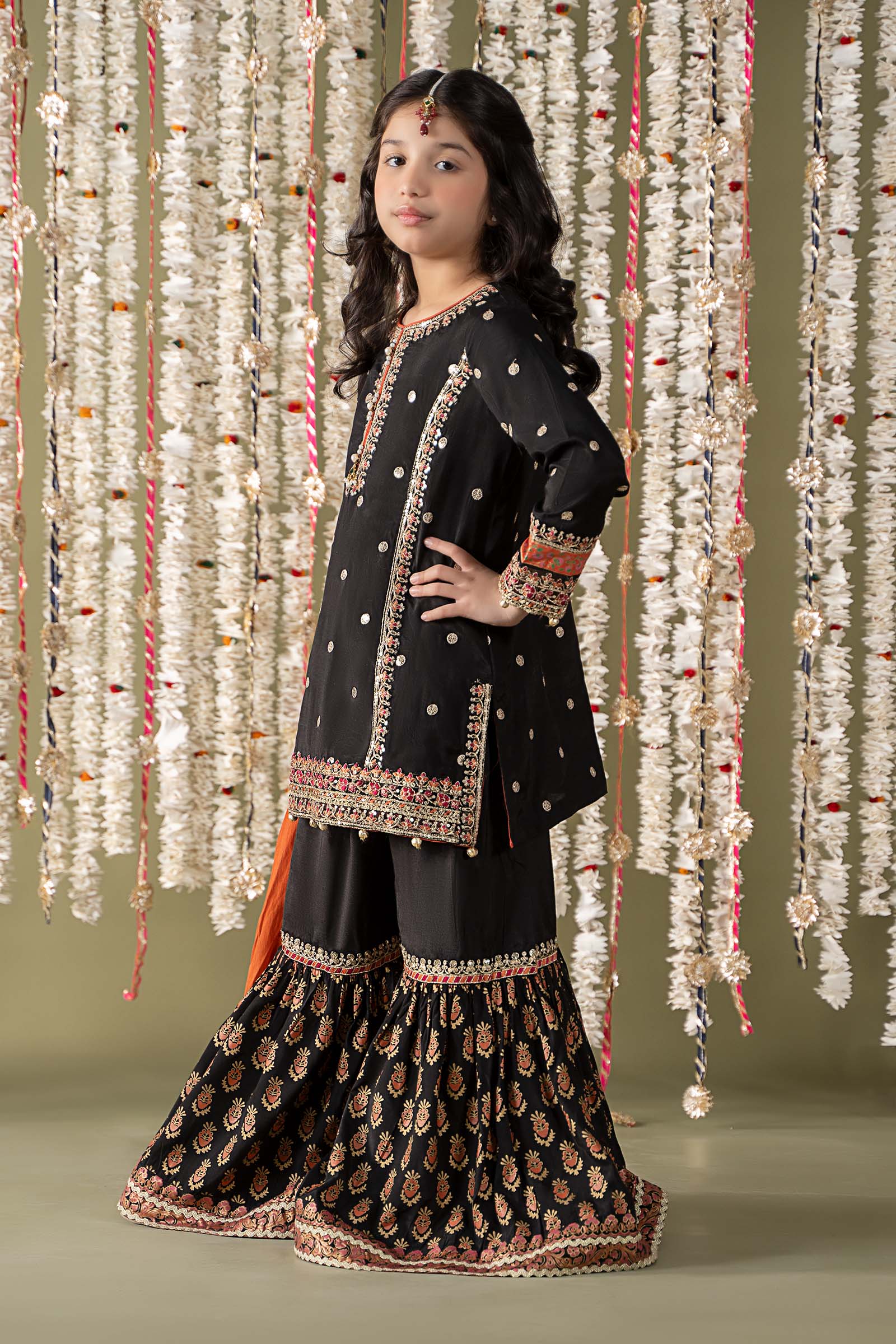 Maria B | 3 Piece Embroidered Raw Silk Suit | MKS-EF25-25 - House Of Zarish