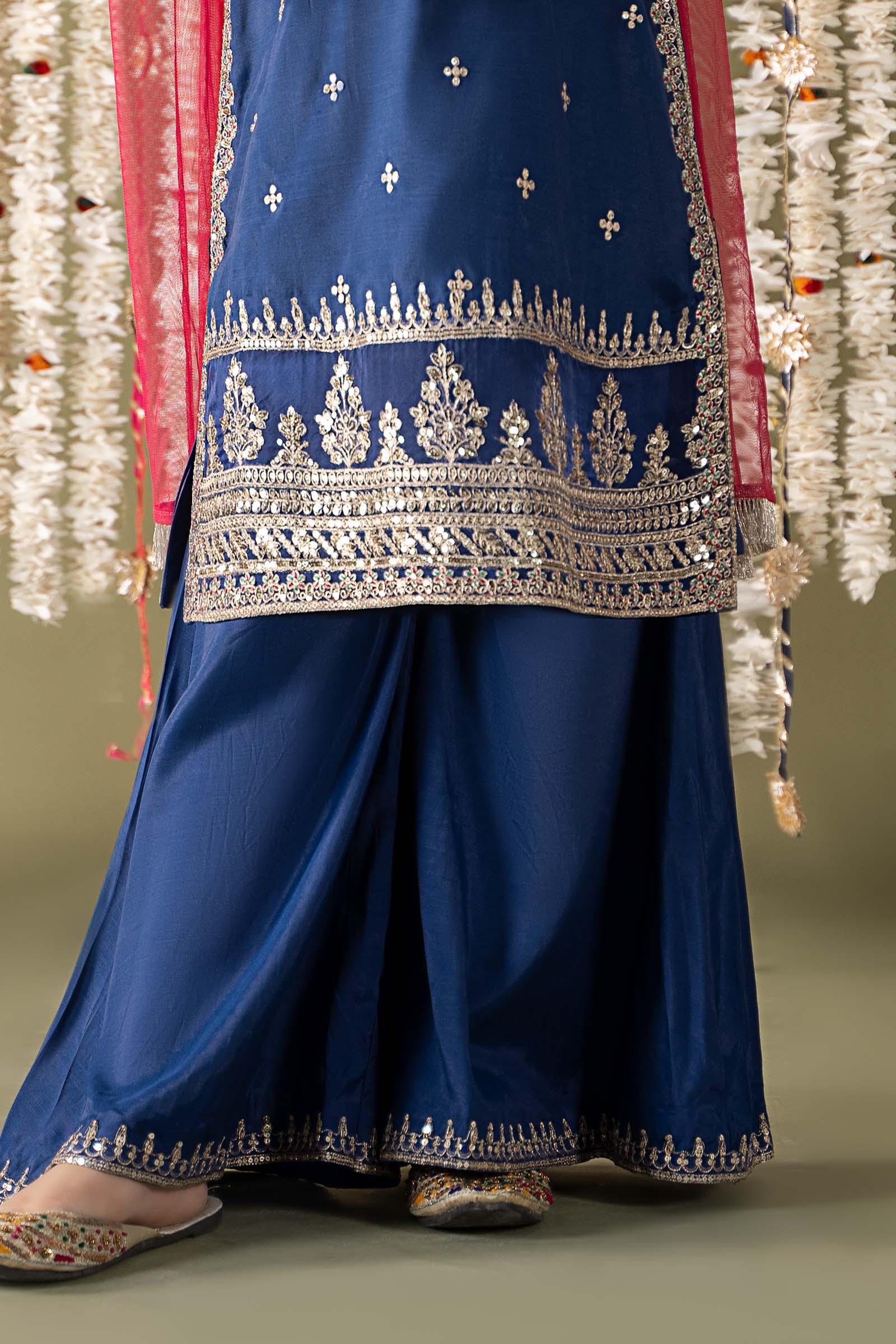 Maria B | 3 Piece Embroidered Raw Silk Suit | MKS-EF25-27 - House Of Zarish