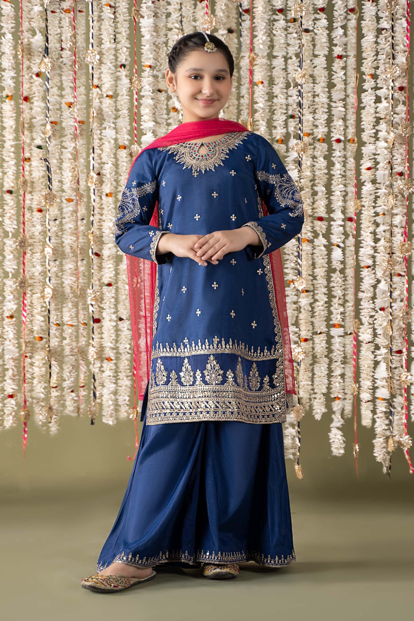 Maria B | 3 Piece Embroidered Raw Silk Suit | MKS-EF25-27 - Libasekhas