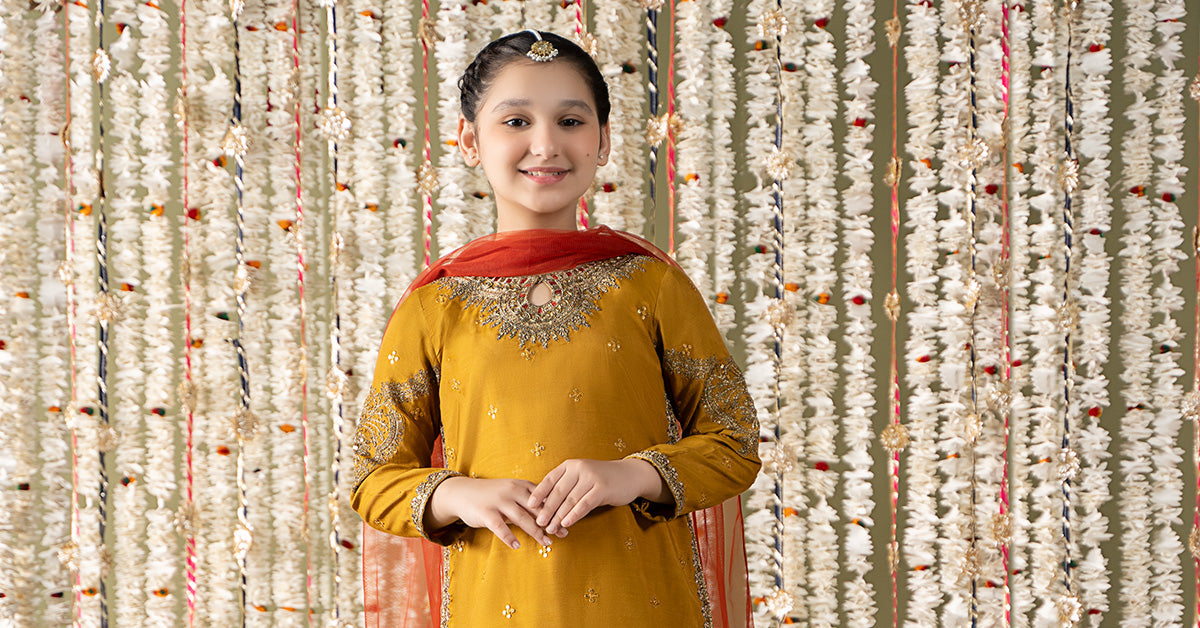 Maria B | 3 Piece Embroidered Raw Silk Suit | MKS-EF25-27 - House Of Zarish