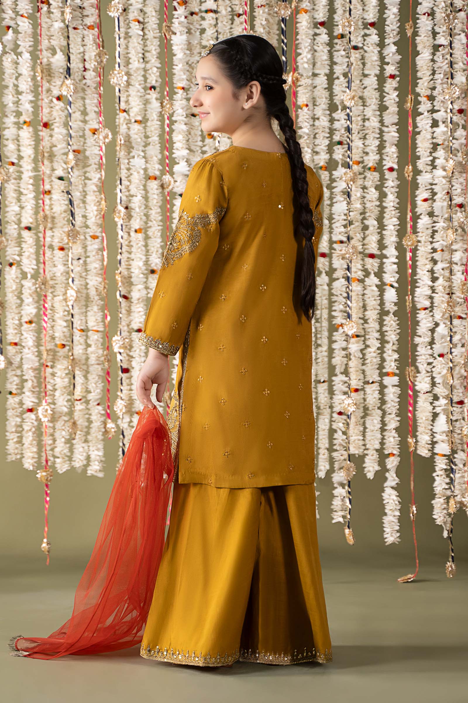 Maria B | 3 Piece Embroidered Raw Silk Suit | MKS-EF25-27 - House Of Zarish