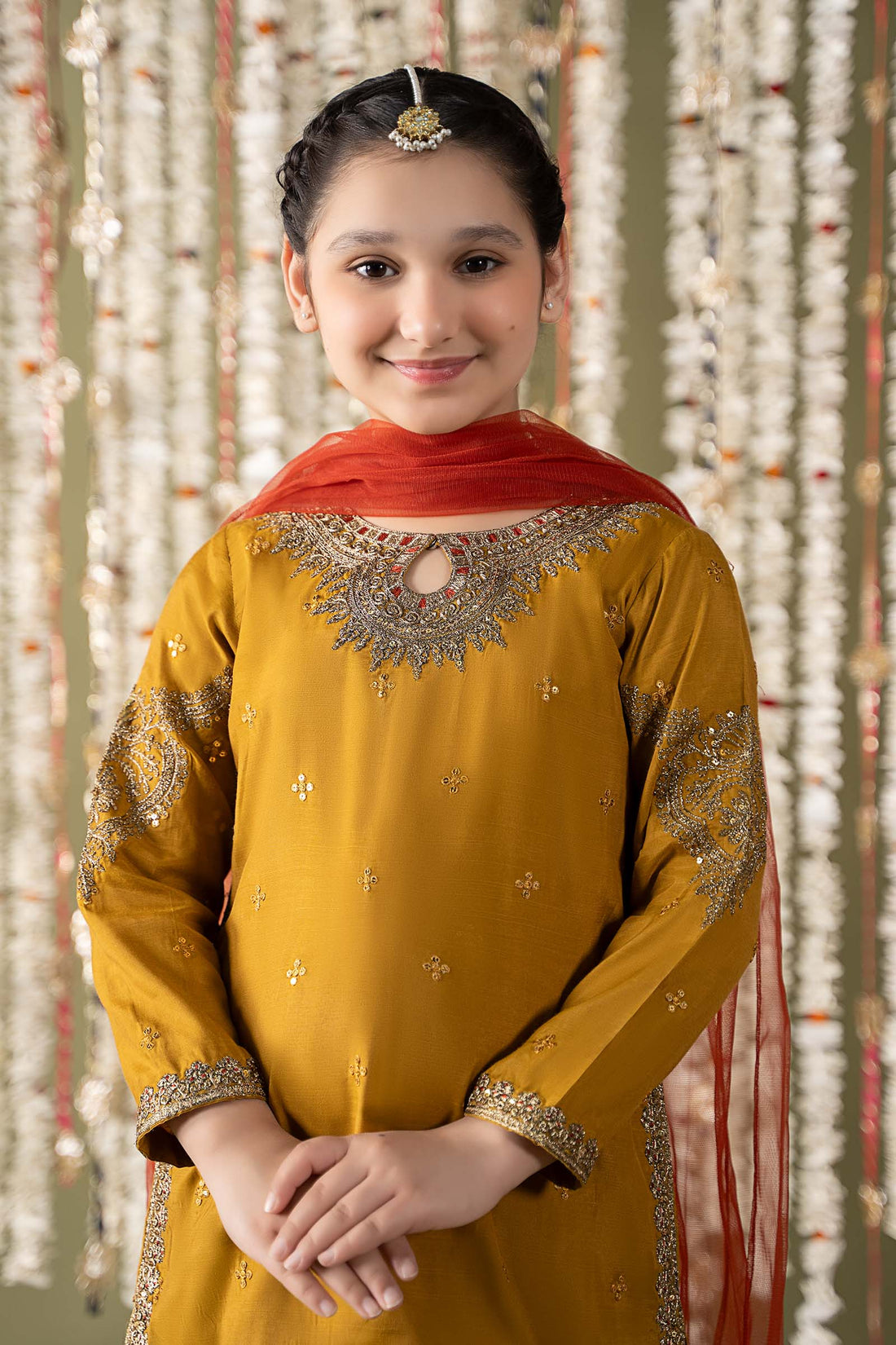 Maria B | 3 Piece Embroidered Raw Silk Suit | MKS-EF25-27 - House Of Zarish