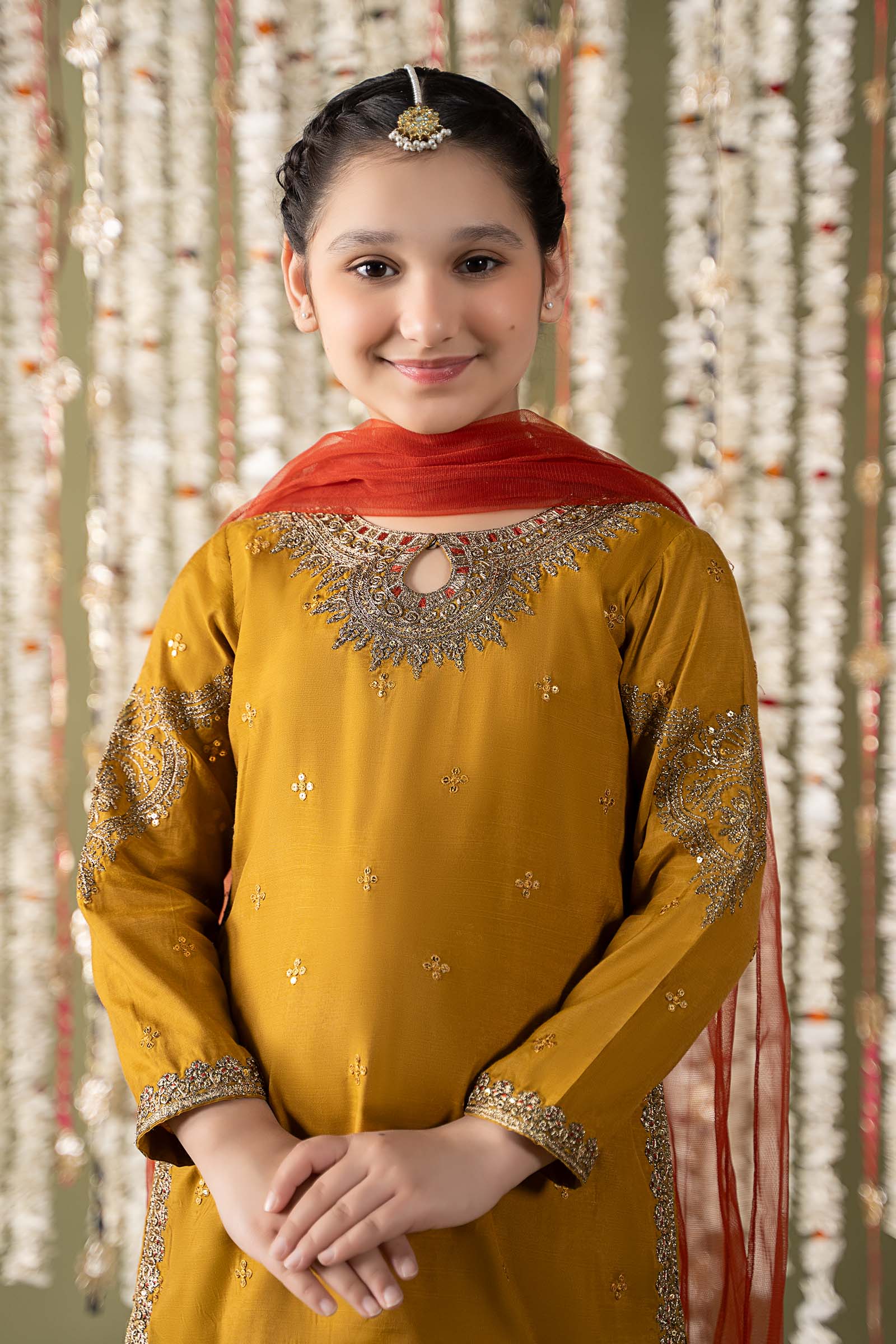 Maria B | 3 Piece Embroidered Raw Silk Suit | MKS-EF25-27 - House Of Zarish