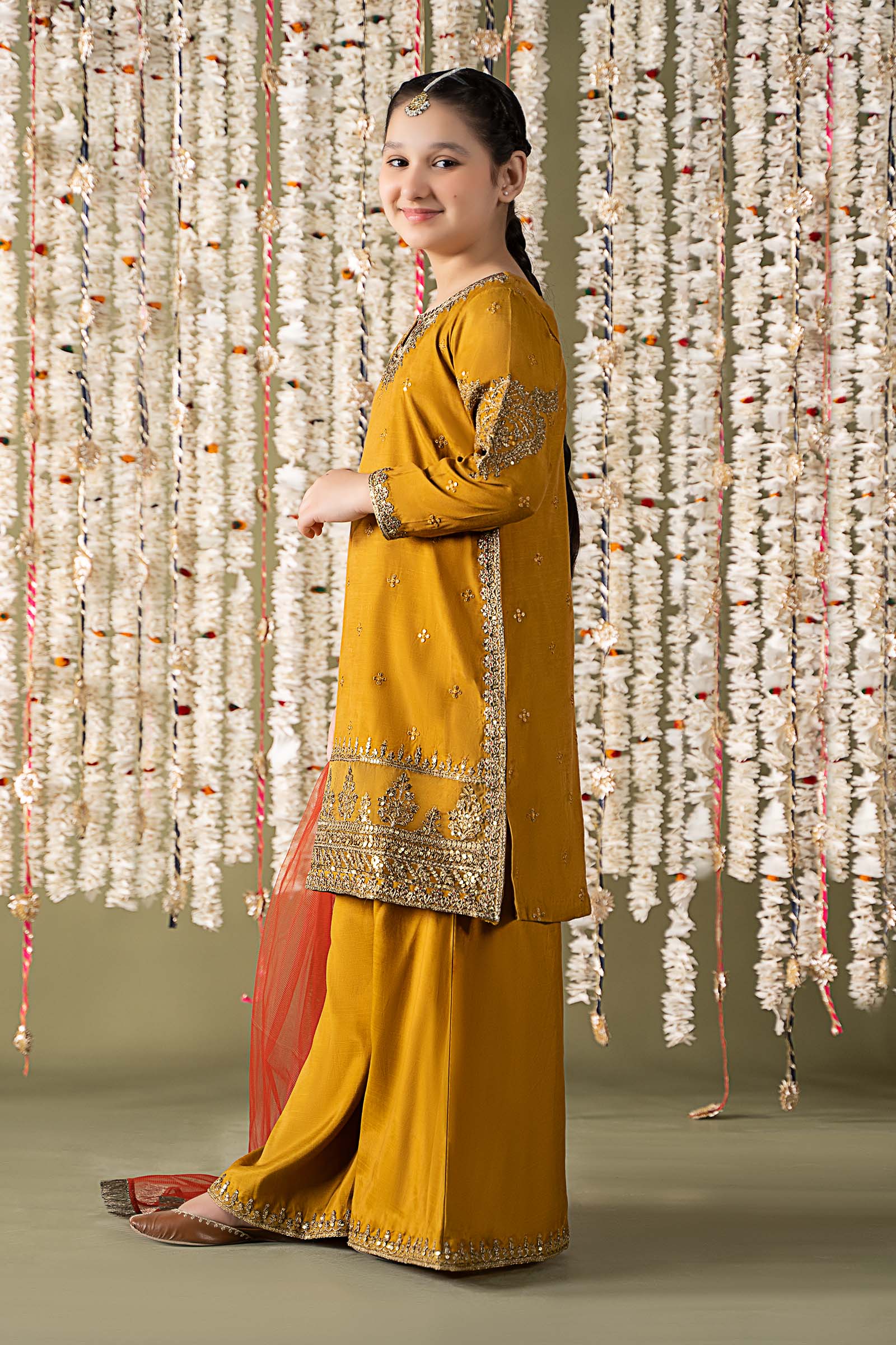 Maria B | 3 Piece Embroidered Raw Silk Suit | MKS-EF25-27 - House Of Zarish