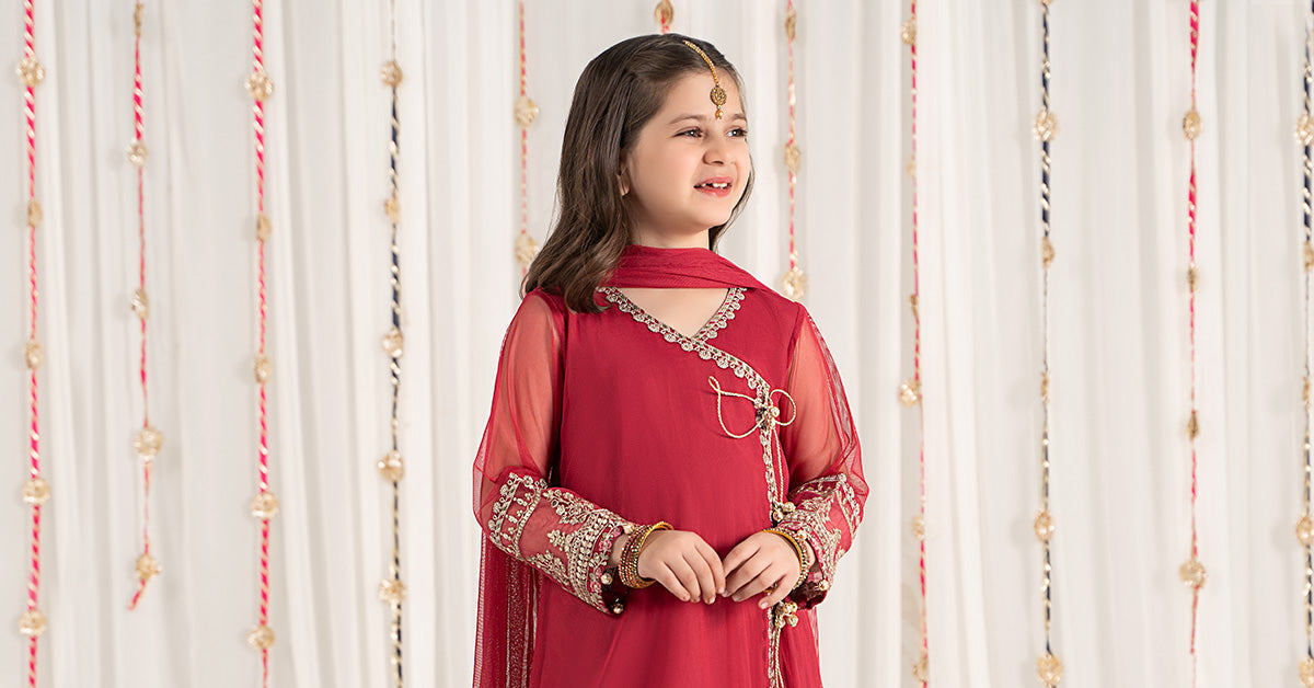 Maria B | 3 Piece Embroidered Polyester Net Suit | MKS-EF25-43 - House Of Zarish