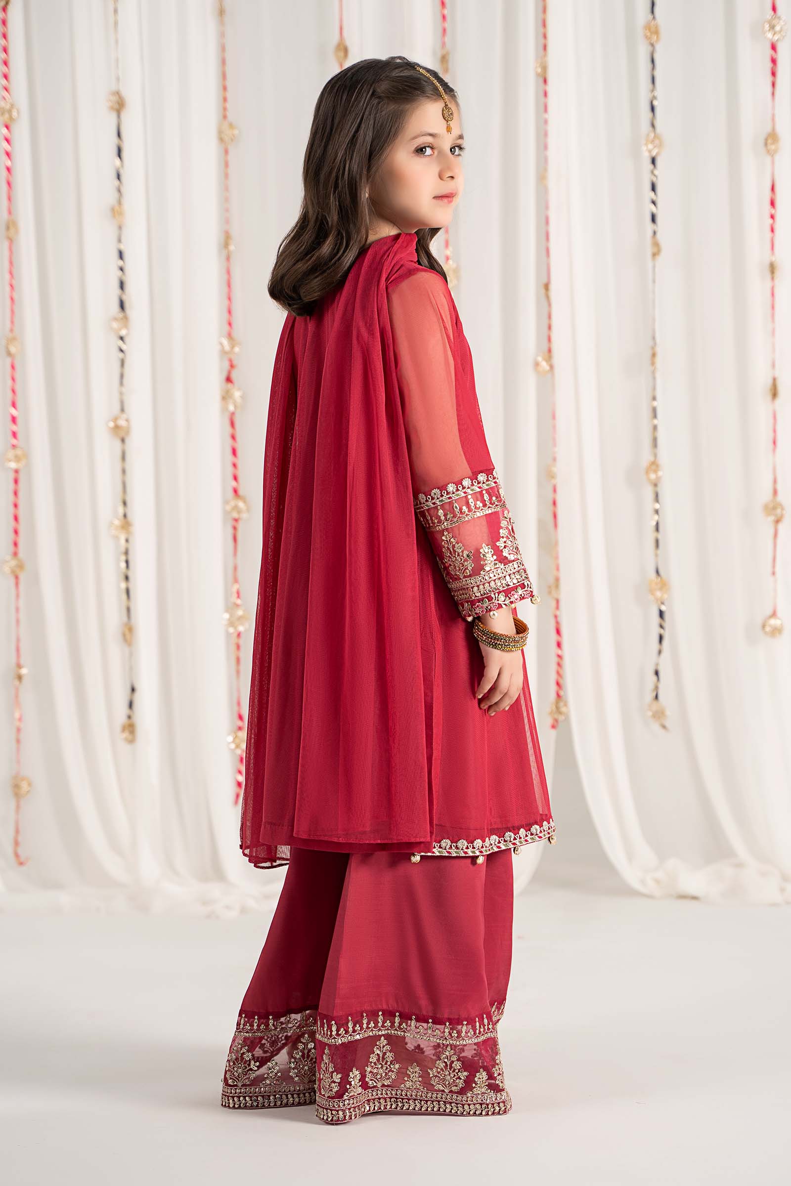 Maria B | 3 Piece Embroidered Polyester Net Suit | MKS-EF25-43 - House Of Zarish