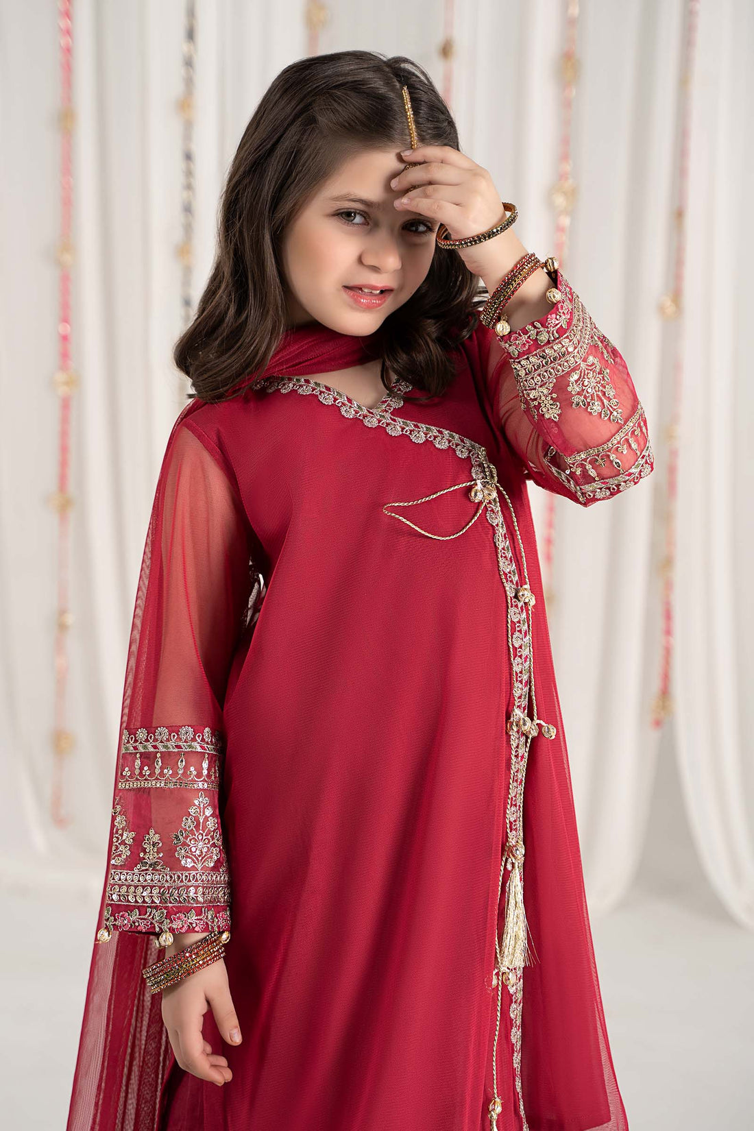 Maria B | 3 Piece Embroidered Polyester Net Suit | MKS-EF25-43 - House Of Zarish