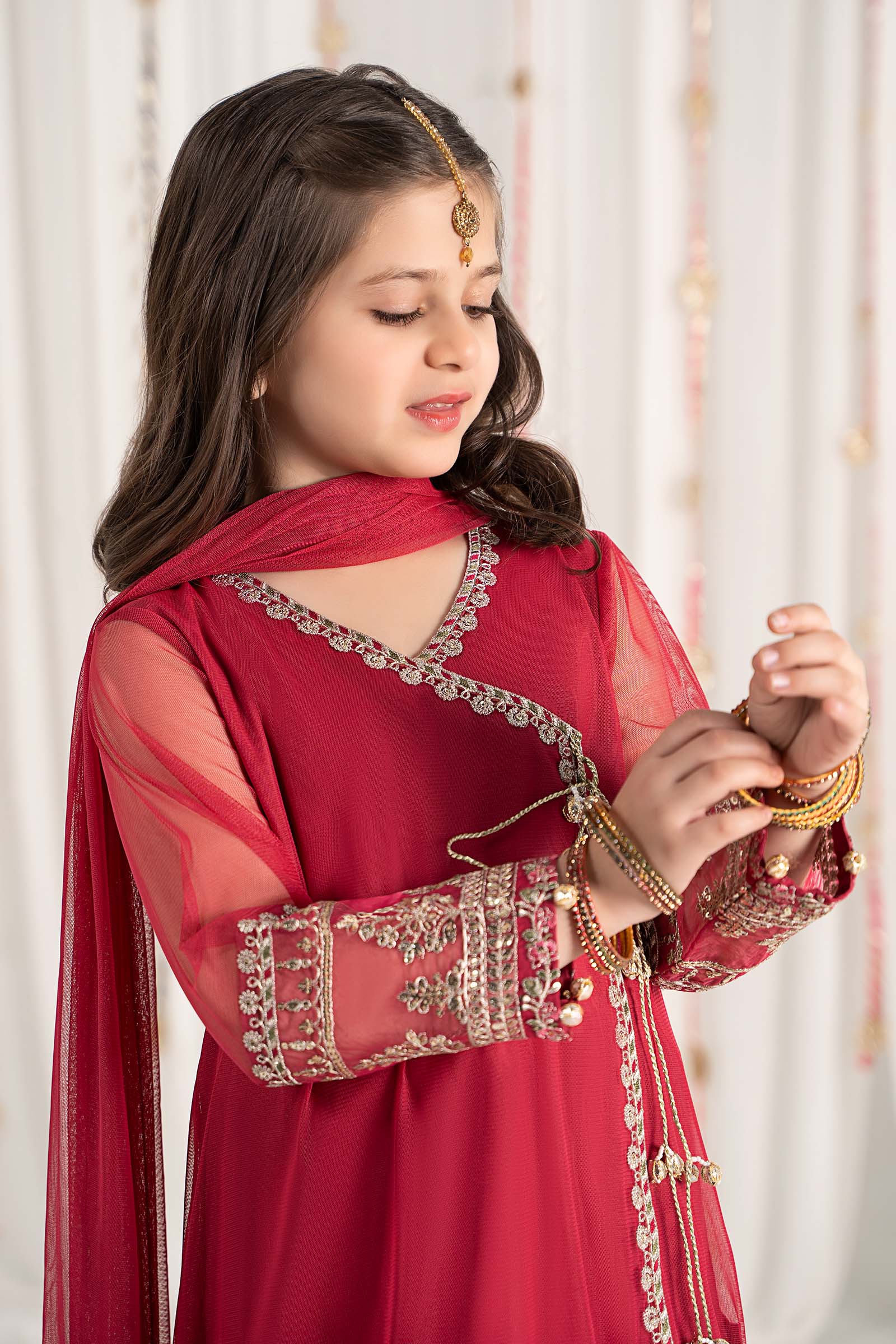 Maria B | 3 Piece Embroidered Polyester Net Suit | MKS-EF25-43 - House Of Zarish