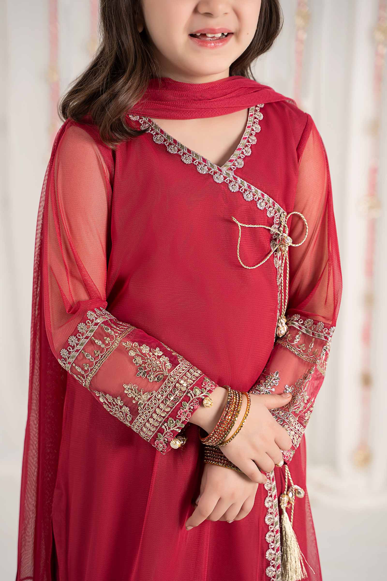 Maria B | 3 Piece Embroidered Polyester Net Suit | MKS-EF25-43 - House Of Zarish