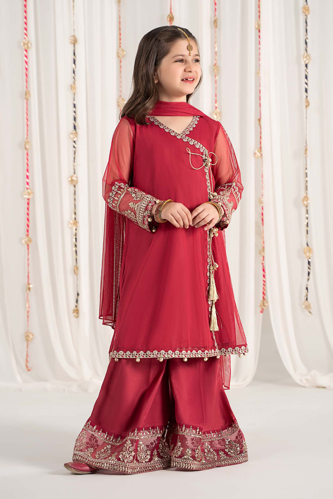 Maria B | 3 Piece Embroidered Polyester Net Suit | MKS-EF25-43 - House Of Zarish