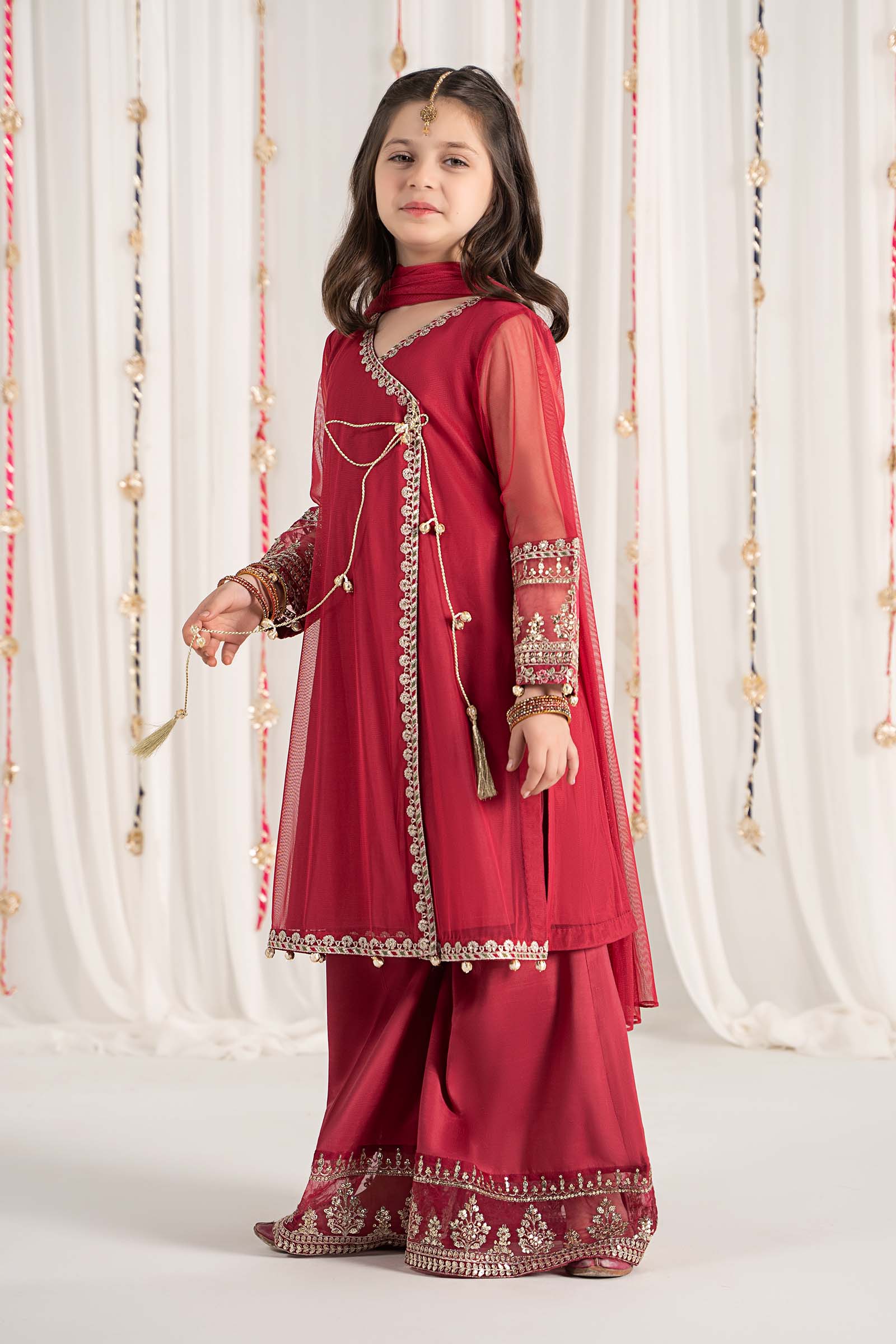 Maria B | 3 Piece Embroidered Polyester Net Suit | MKS-EF25-43 - House Of Zarish