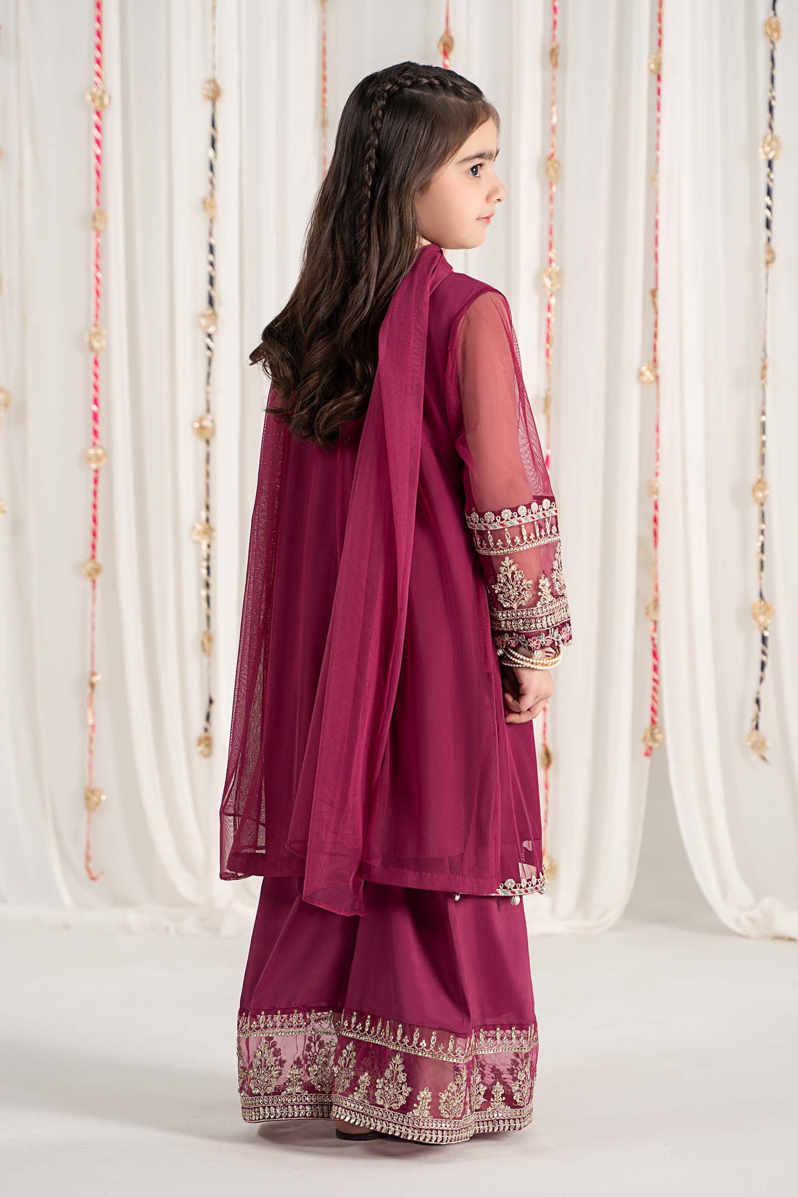 Maria B | 3 Piece Embroidered Polyester Net Suit | MKS-EF25-43 - House Of Zarish