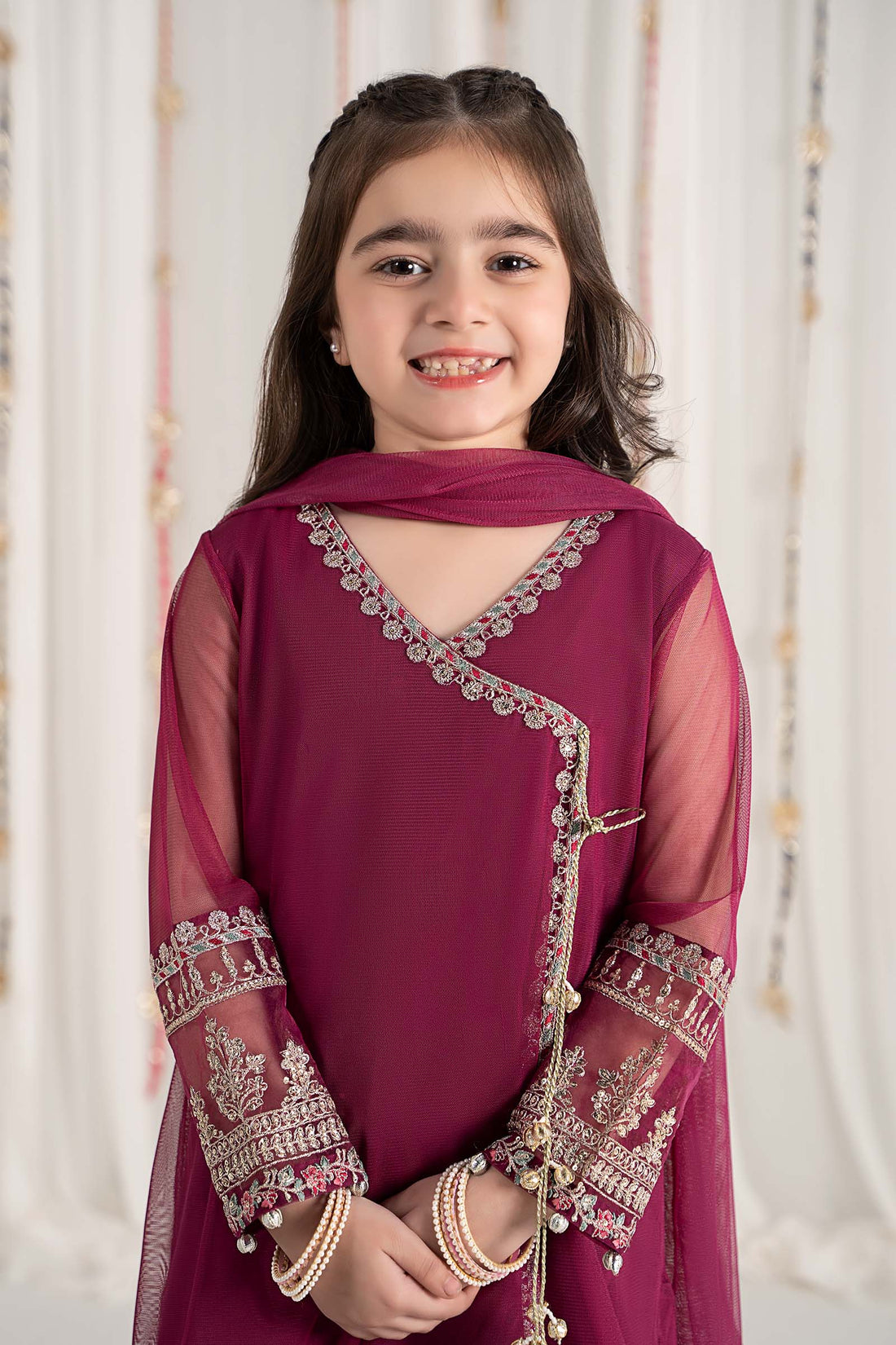 Maria B | 3 Piece Embroidered Polyester Net Suit | MKS-EF25-43 - House Of Zarish