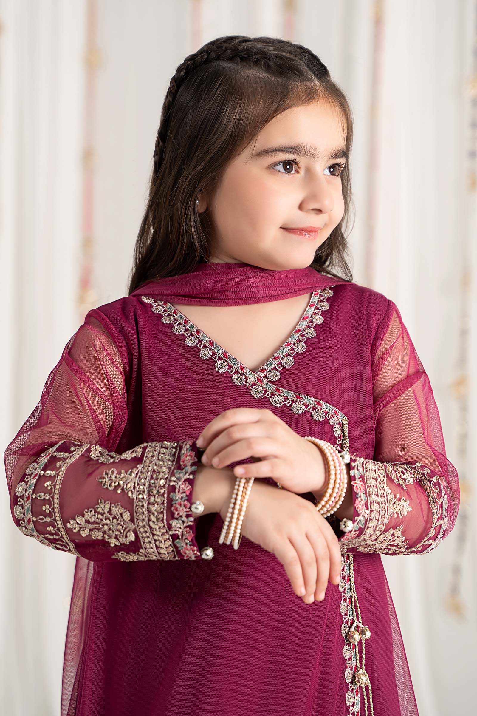 Maria B | 3 Piece Embroidered Polyester Net Suit | MKS-EF25-43 - House Of Zarish