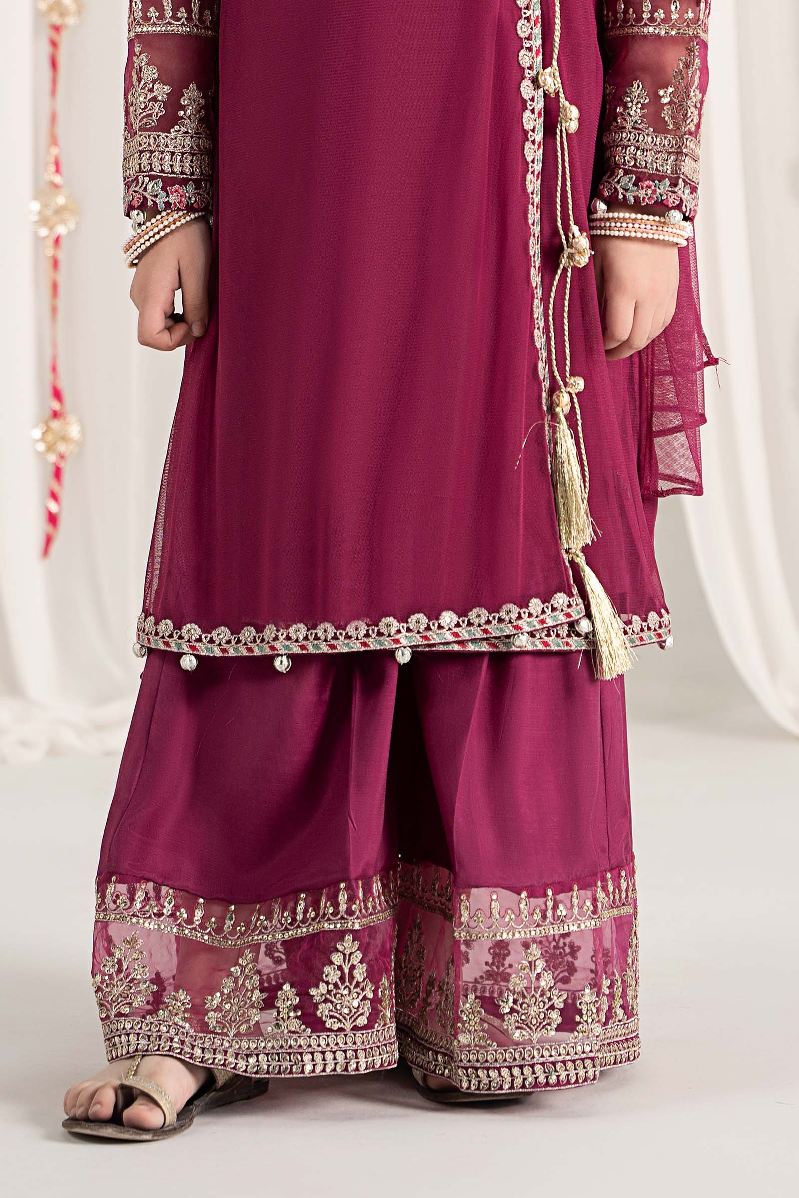 Maria B | 3 Piece Embroidered Polyester Net Suit | MKS-EF25-43 - House Of Zarish