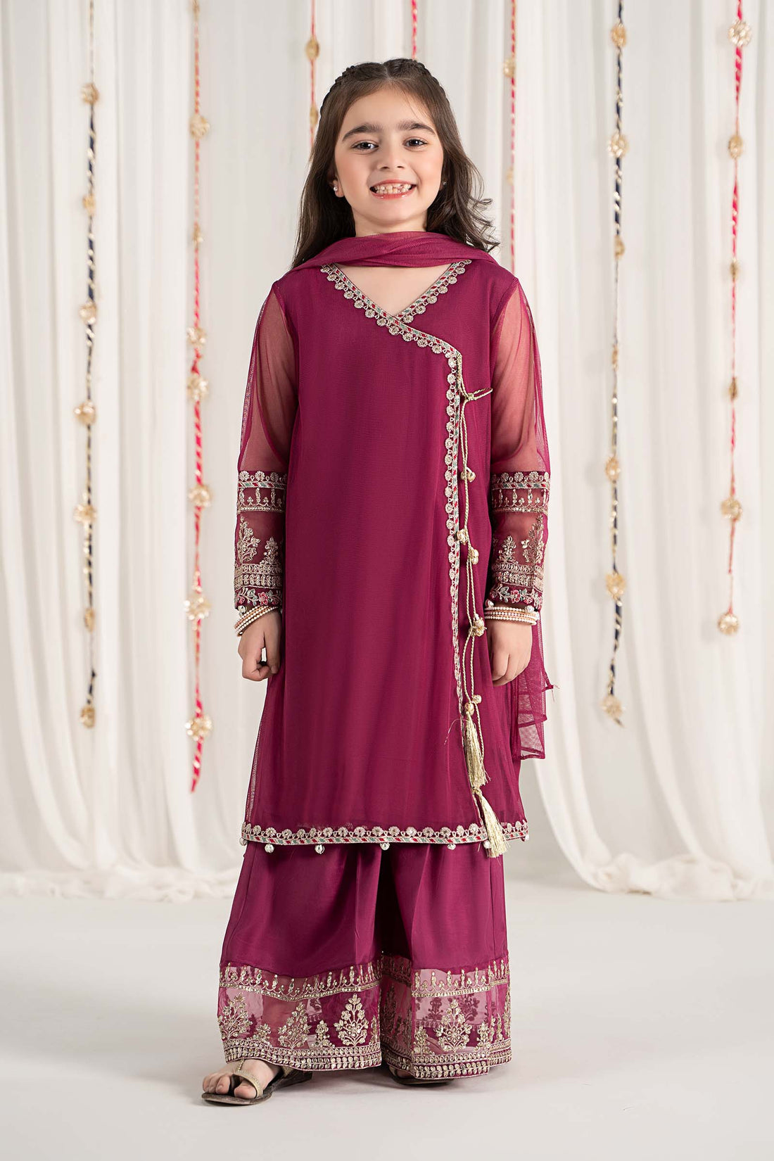 Maria B | 3 Piece Embroidered Polyester Net Suit | MKS-EF25-43 - House Of Zarish