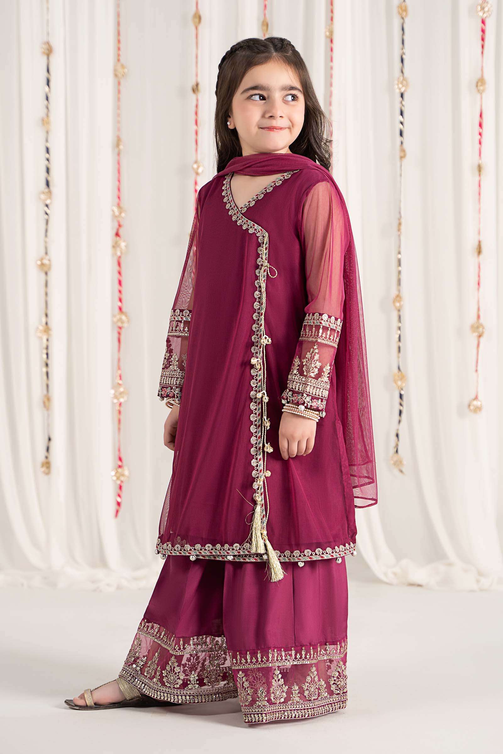 Maria B | 3 Piece Embroidered Polyester Net Suit | MKS-EF25-43 - House Of Zarish