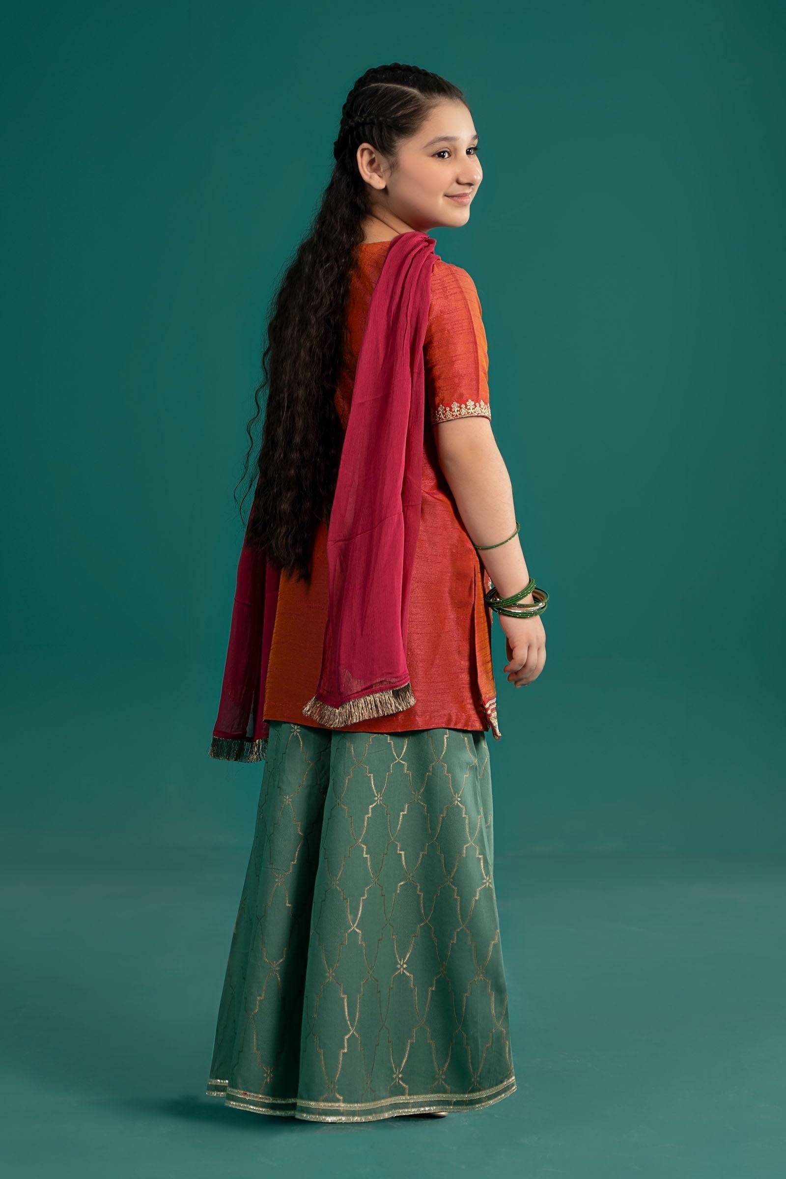 Maria B | 3 Piece Embroidered Raw Silk Suit | MKS-EF25-45 - House Of Zarish