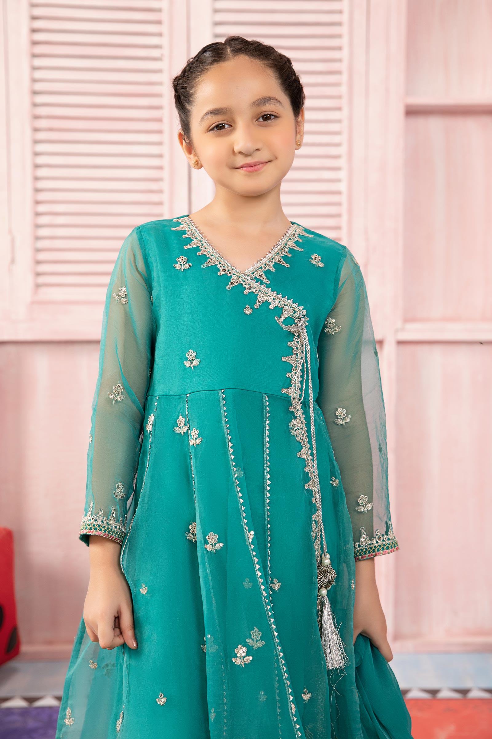 Maria B | 3 Piece Embroidered Organza Suit | MKS-PF24-01 - Libasekhas