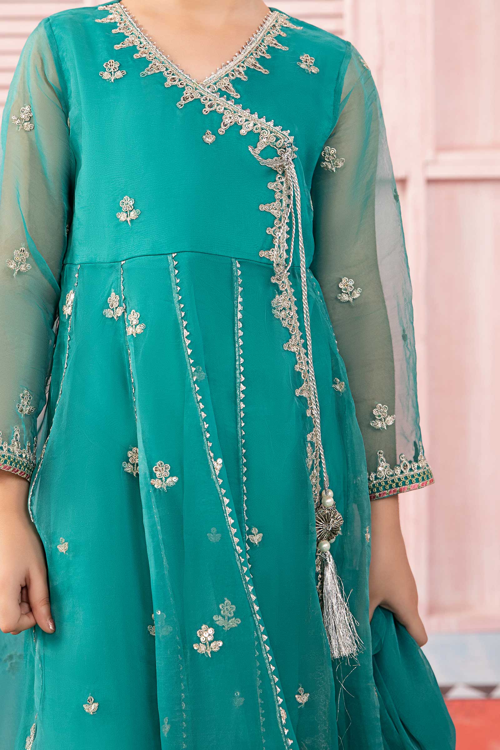 Maria B | 3 Piece Embroidered Organza Suit | MKS-PF24-01 - Libasekhas
