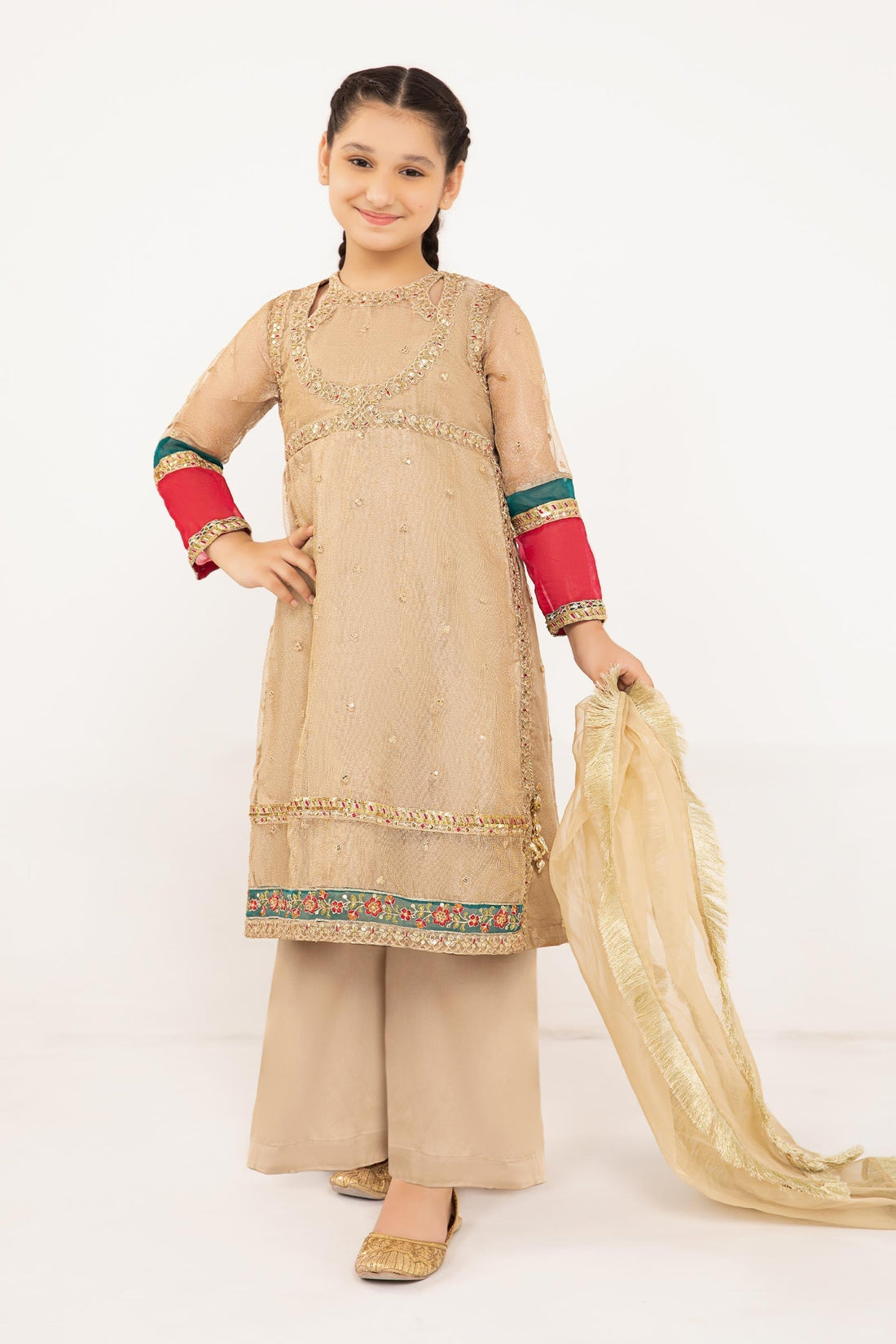 Maria B | 3 Piece Embroidered Zari Net Suit | MKS-PF24-03 - House Of Zarish