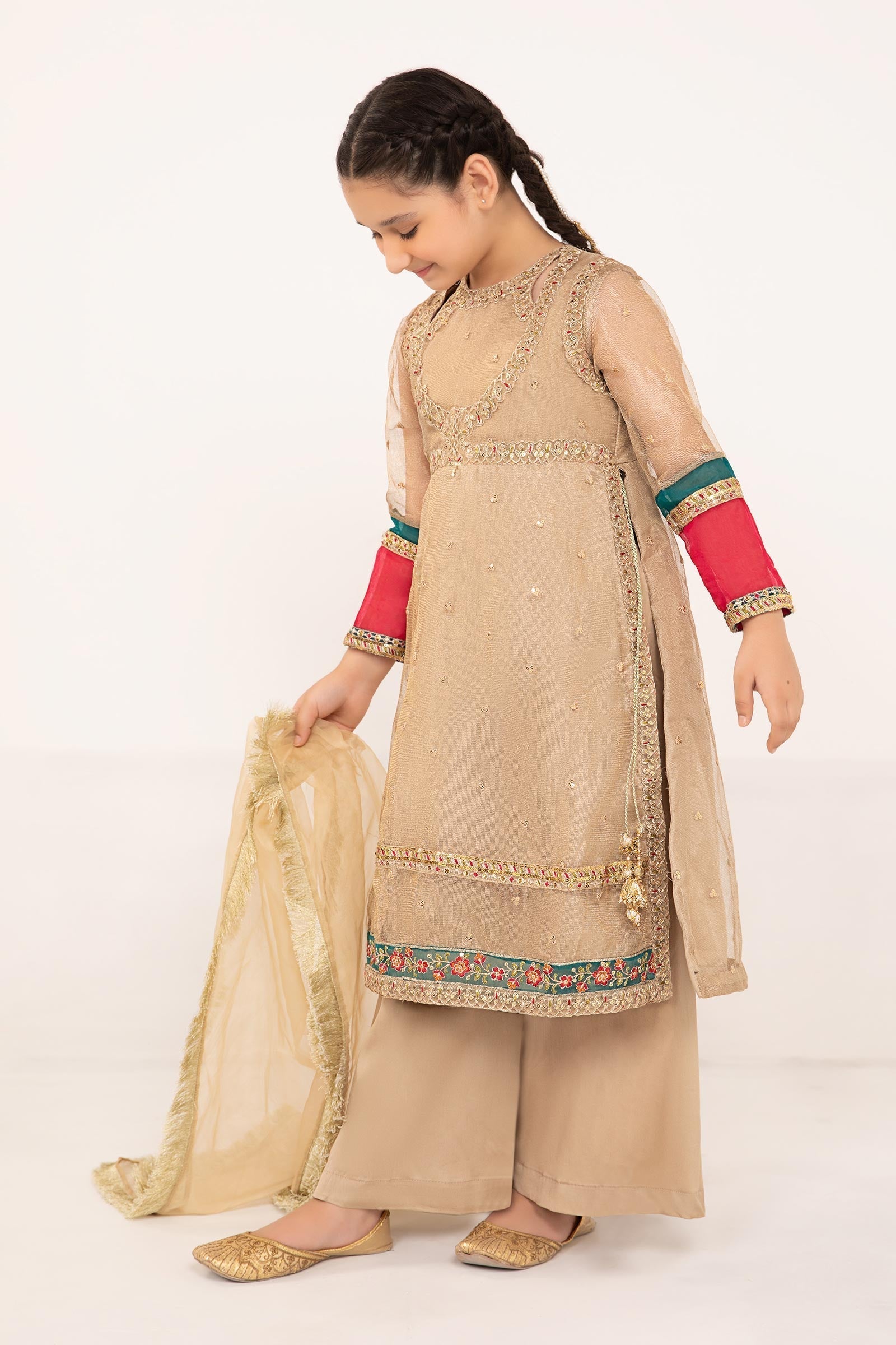 Maria B | 3 Piece Embroidered Zari Net Suit | MKS-PF24-03 - House Of Zarish