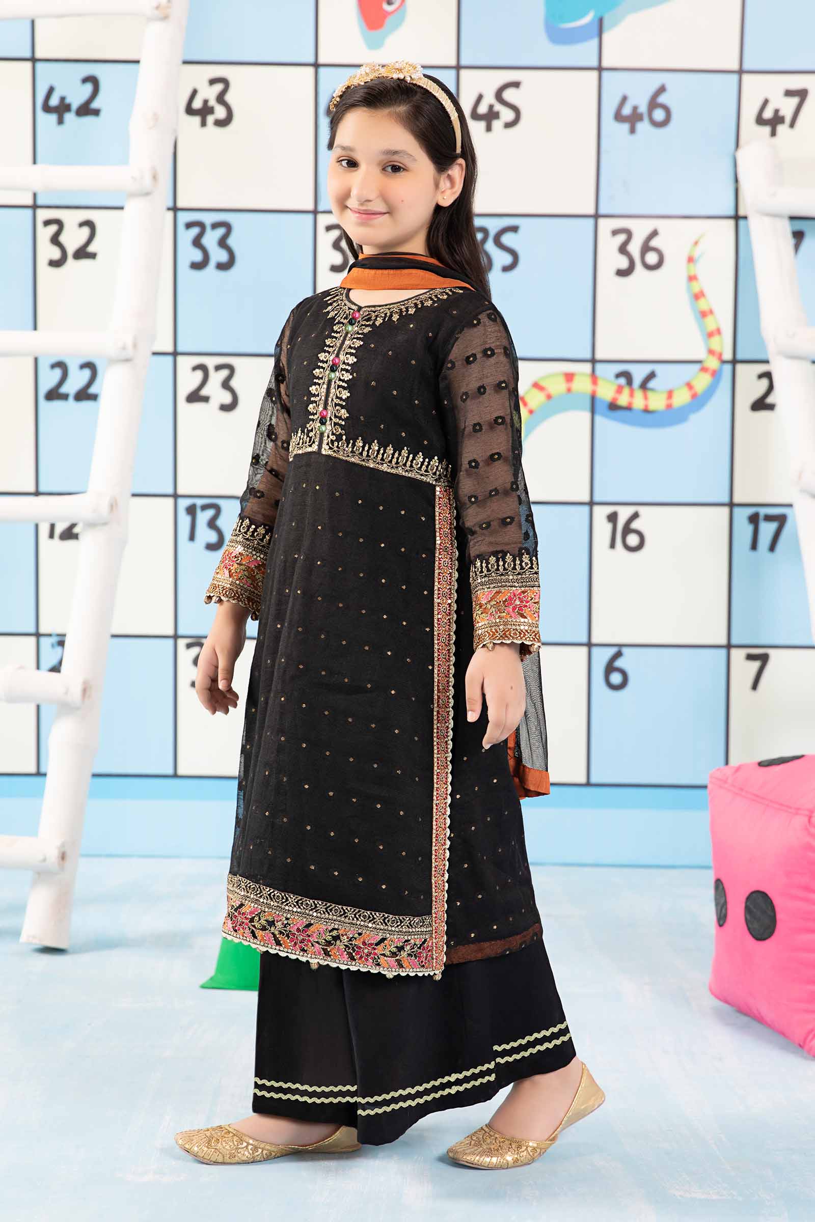 Maria B | 3 Piece Embroidered Cotton Zari Net Suit | MKS-PF24-06 - Libasekhas