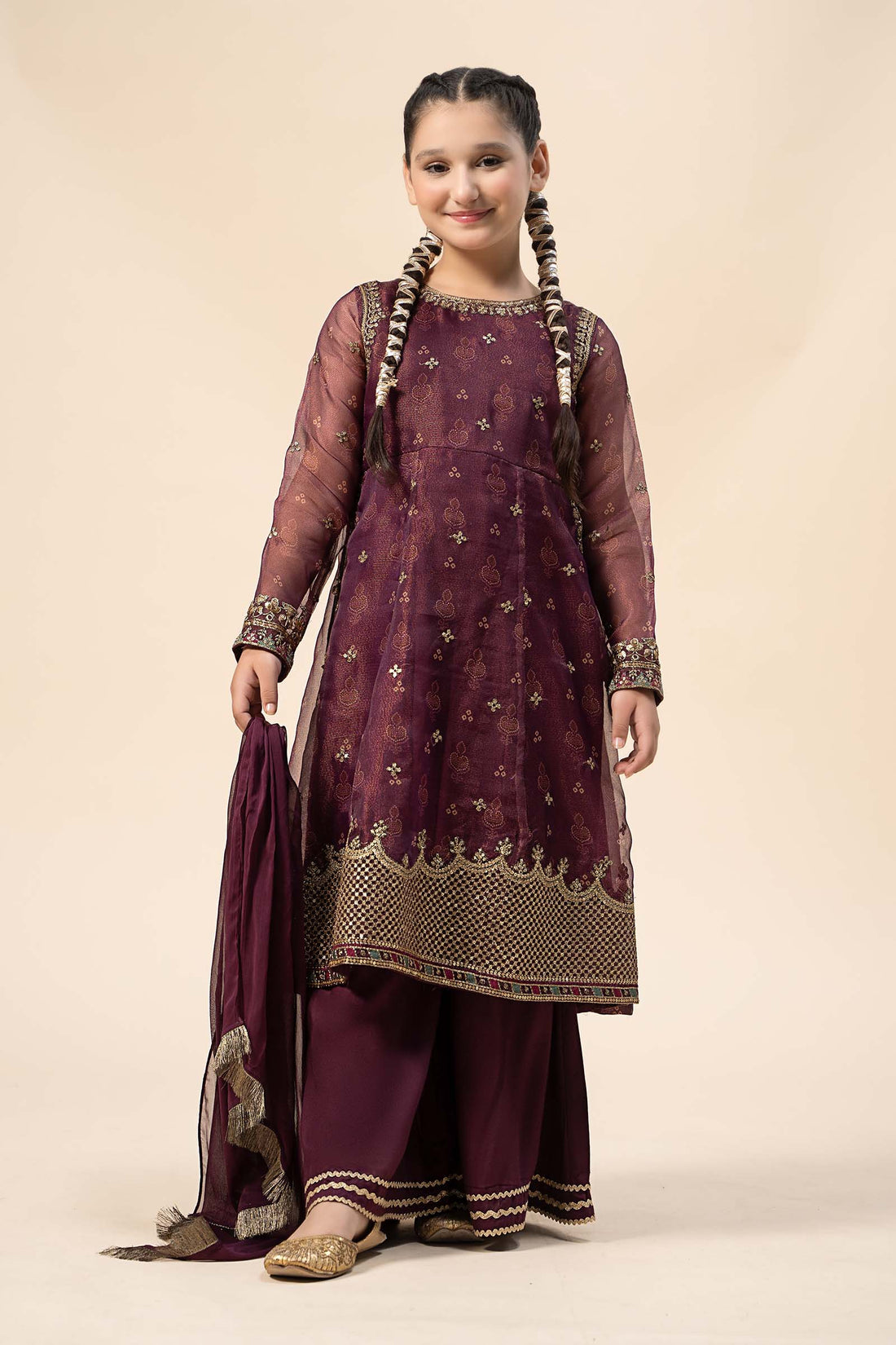Maria B | 3 Piece Embroidered Cotton Net Suit | MKS-W24-01 - Libasekhas