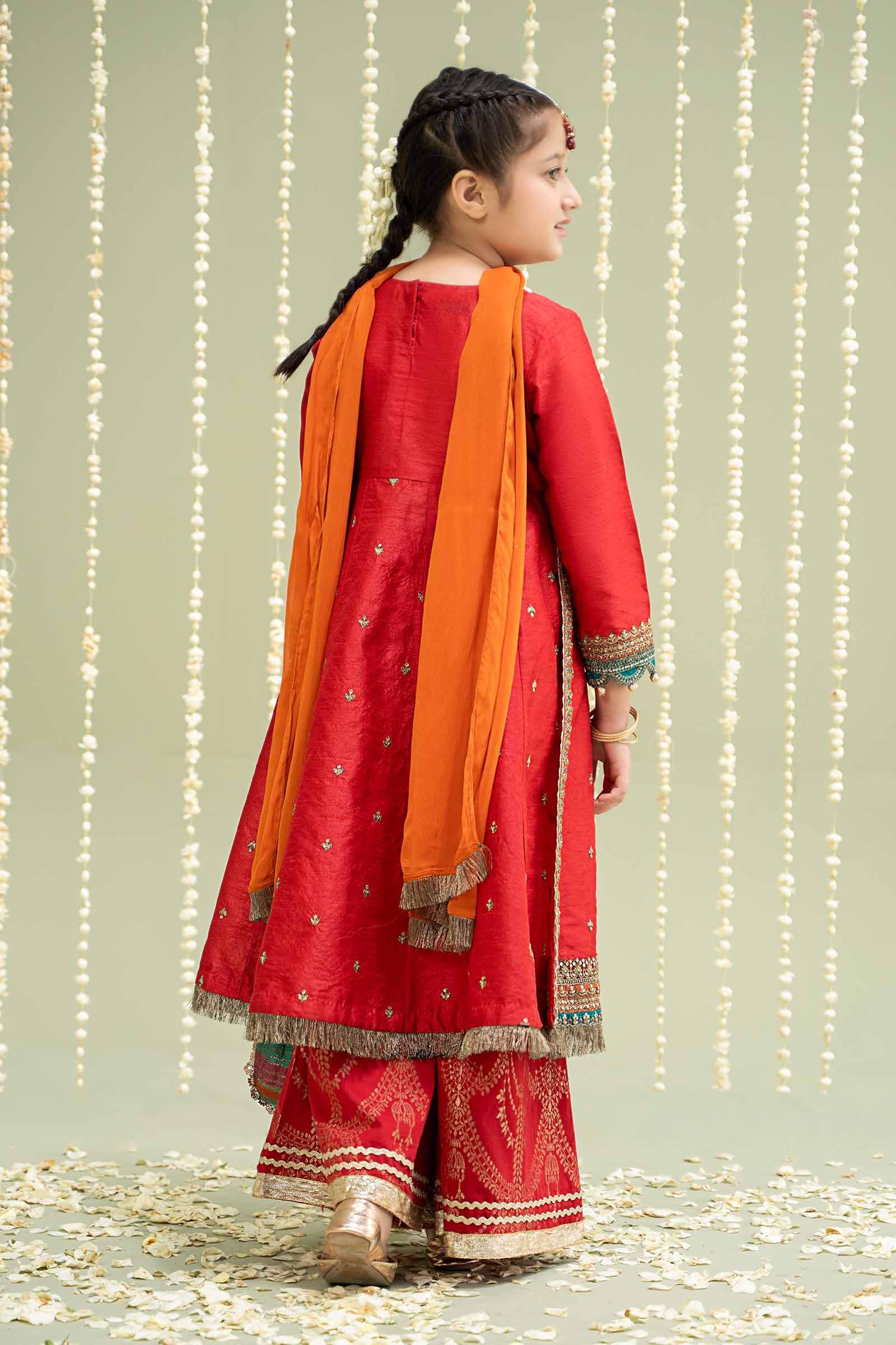 Maria B | 3 Piece Embroidered Raw Silk Suit | MKS-W24-02 - House Of Zarish