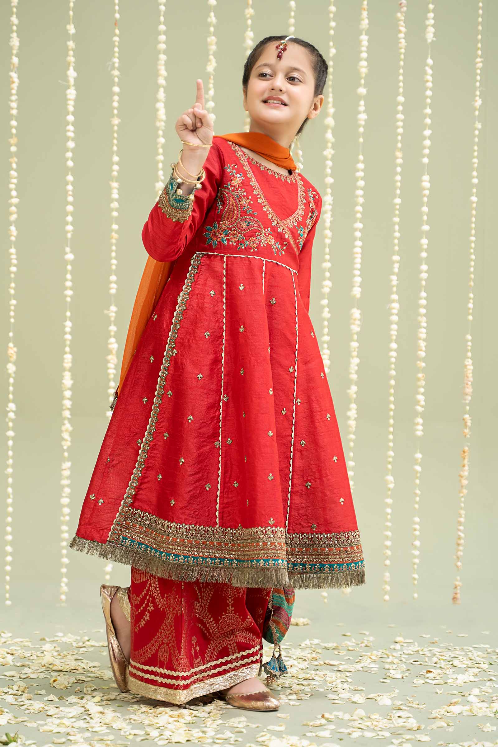 Maria B | 3 Piece Embroidered Raw Silk Suit | MKS-W24-02 - House Of Zarish