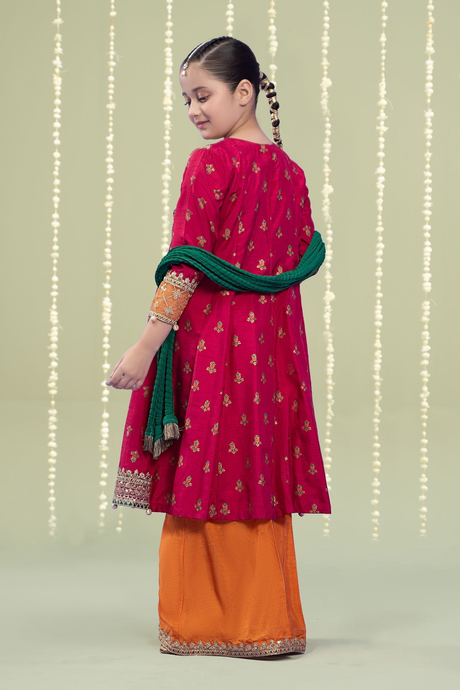 Maria B | 3 Piece Embroidered Raw Silk Suit | MKS-W24-10 - House Of Zarish