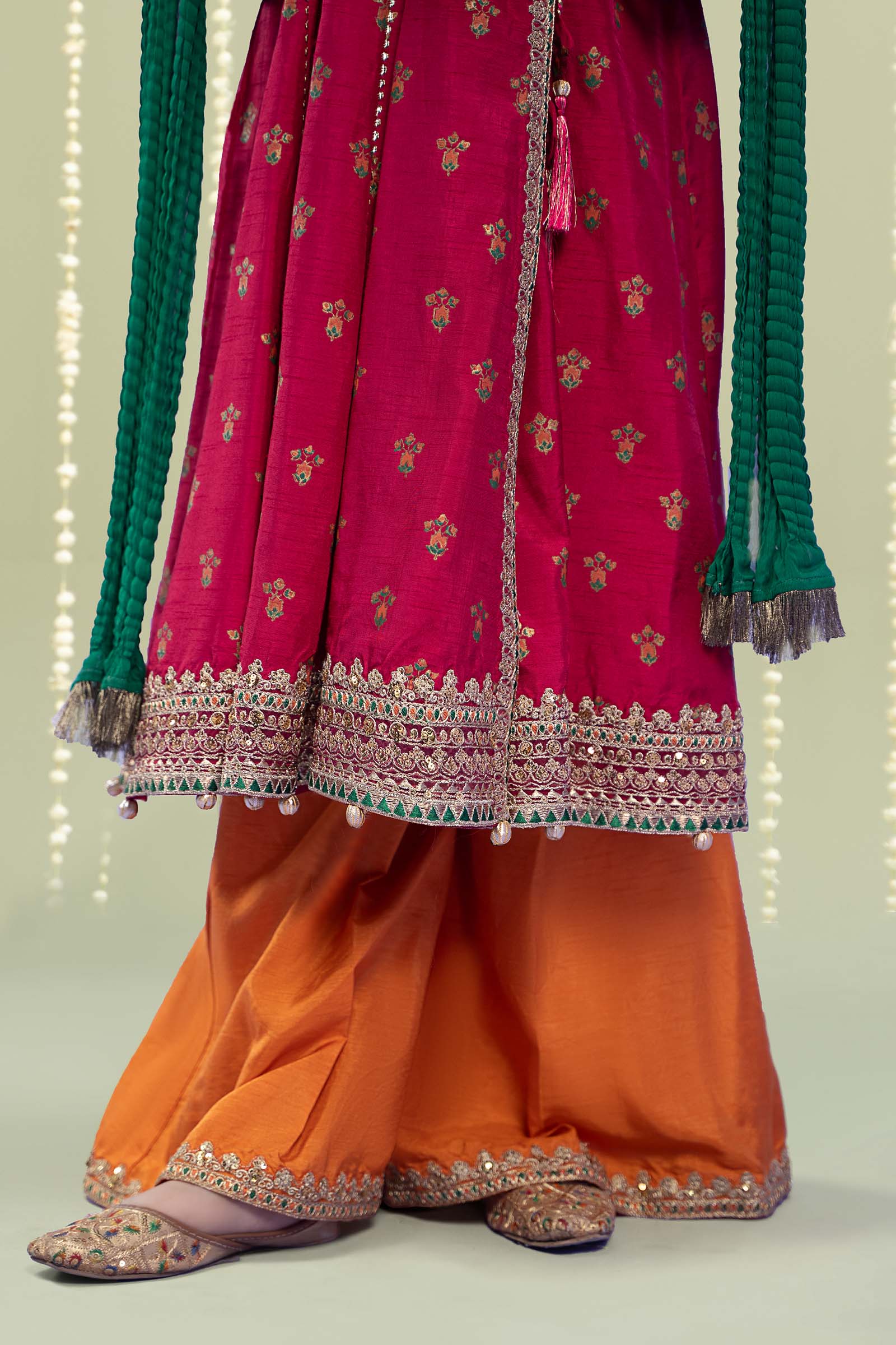 Maria B | 3 Piece Embroidered Raw Silk Suit | MKS-W24-10 - House Of Zarish