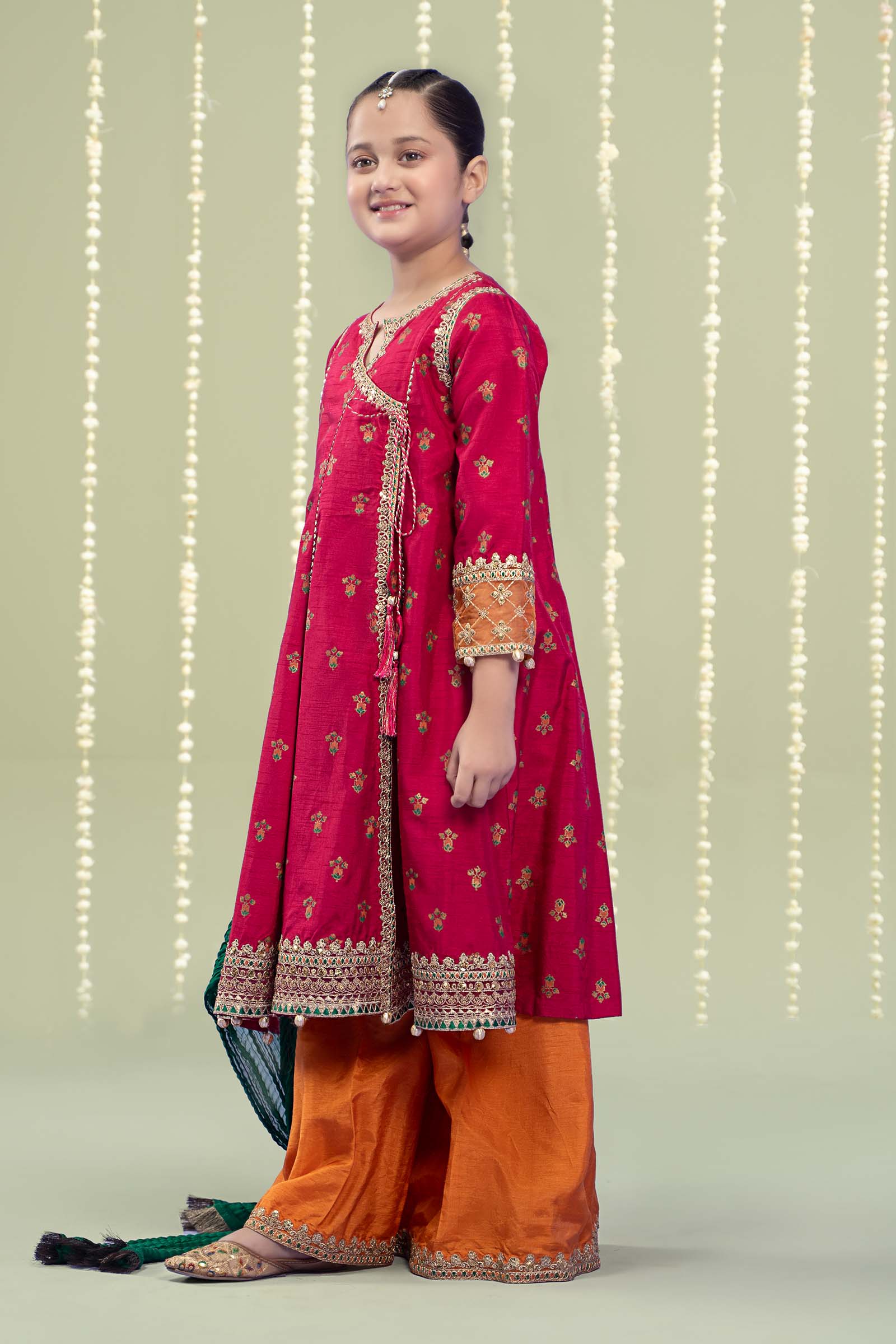 Maria B | 3 Piece Embroidered Raw Silk Suit | MKS-W24-10 - House Of Zarish