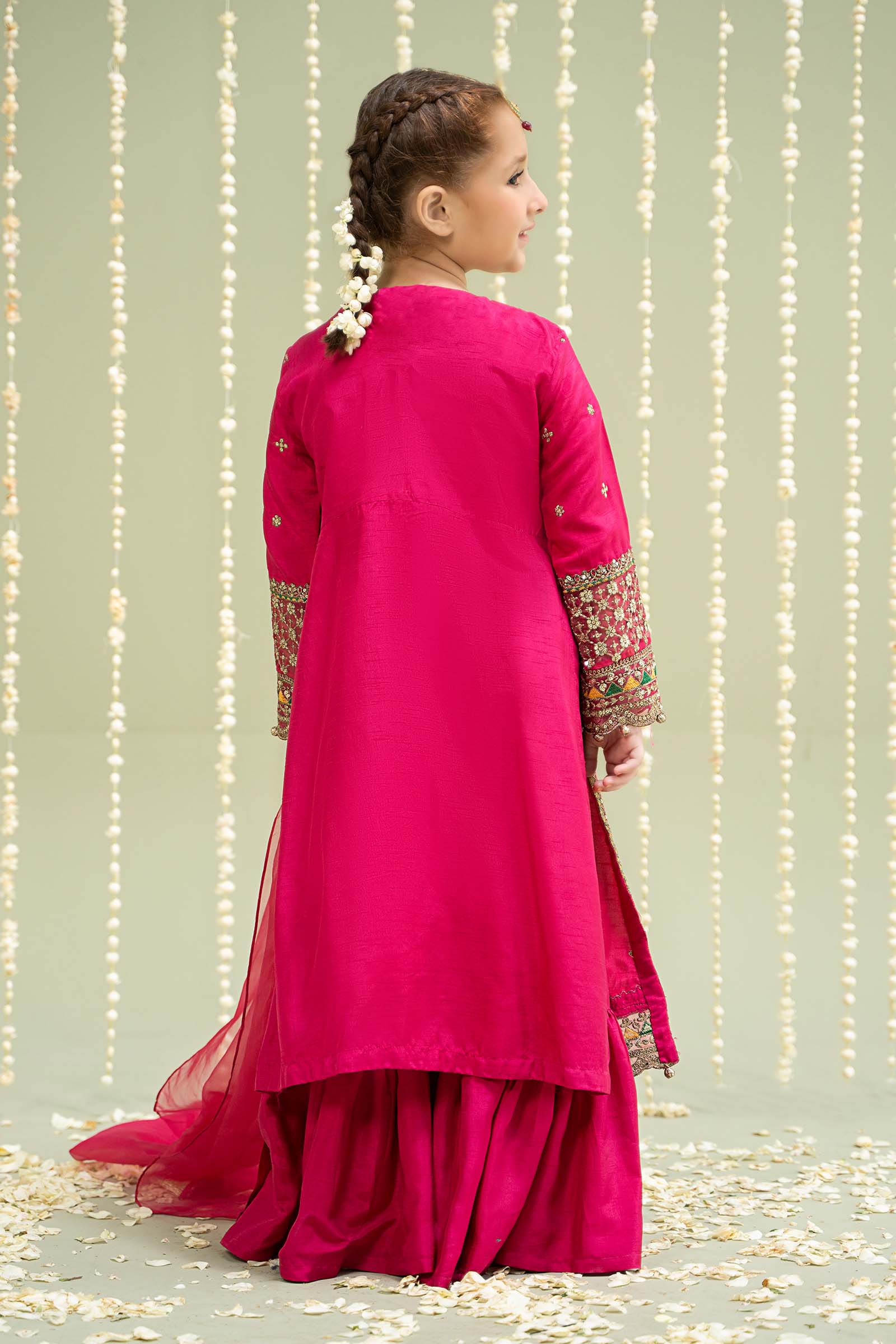 Maria B | 3 Piece Embroidered Raw Silk Suit | MKS-W24-13 - House Of Zarish