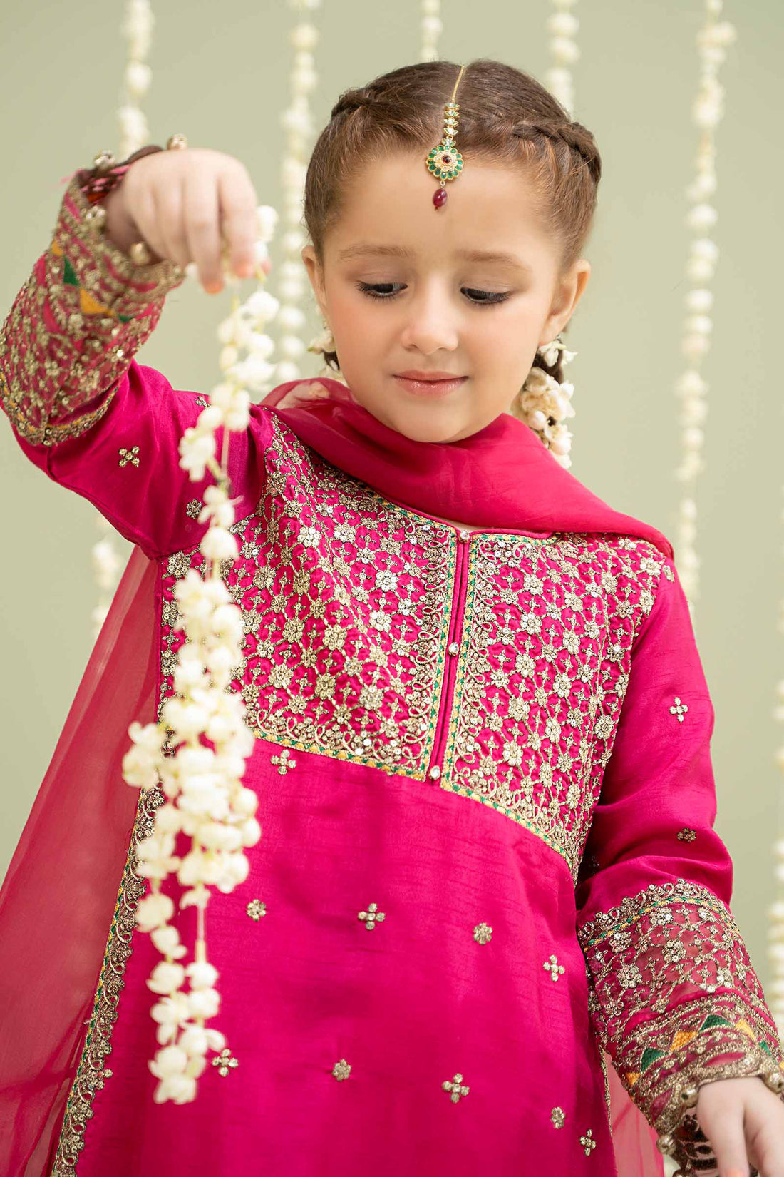 Maria B | 3 Piece Embroidered Raw Silk Suit | MKS-W24-13 - House Of Zarish
