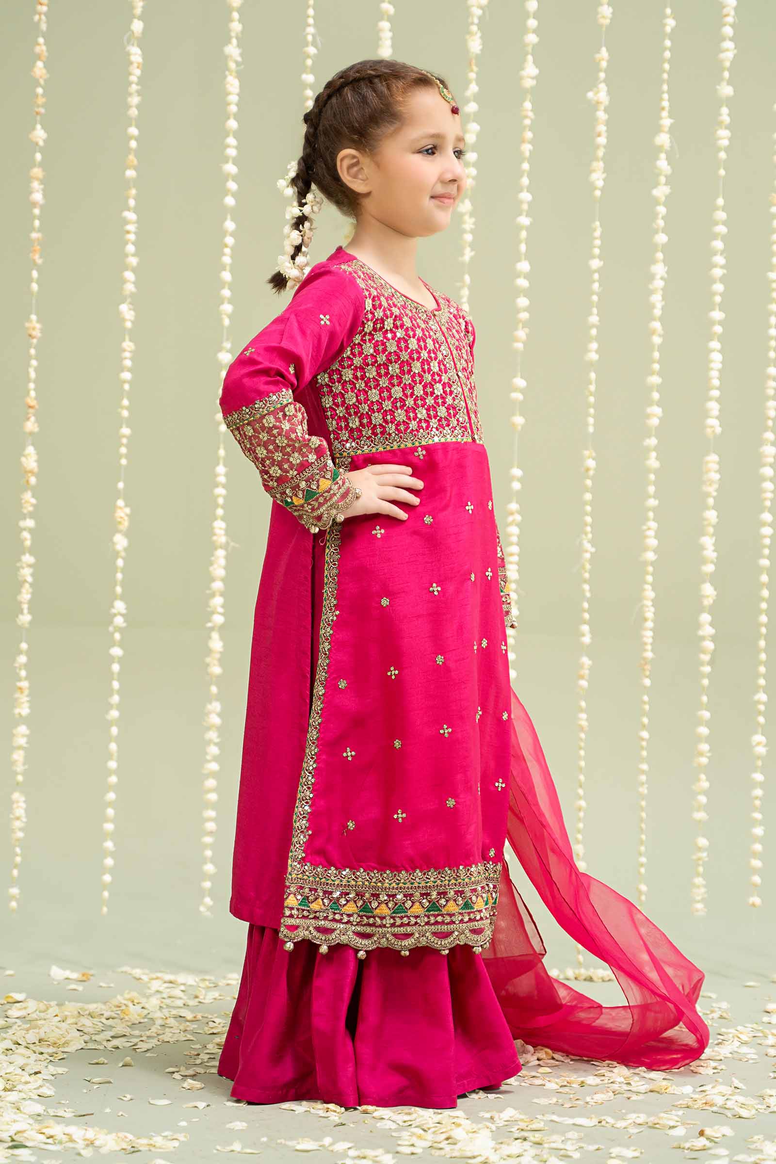 Maria B | 3 Piece Embroidered Raw Silk Suit | MKS-W24-13 - House Of Zarish
