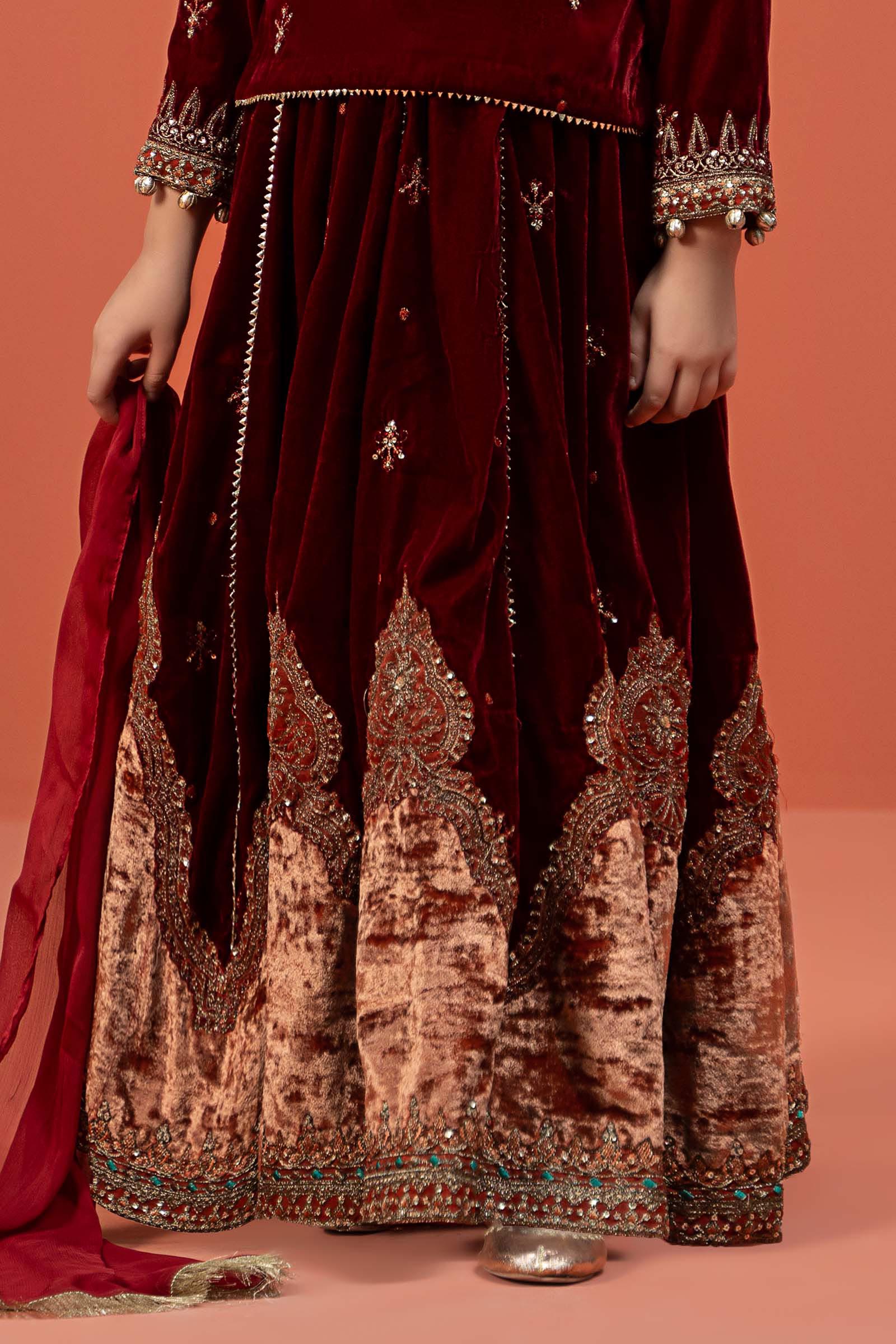 Maria B | 3 Piece Embroidered Velvet Suit | MKS-W24-14 - Libasekhas