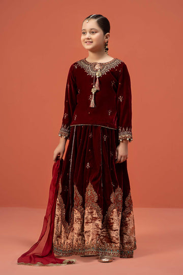 Maria B | 3 Piece Embroidered Velvet Suit | MKS-W24-14 - Libasekhas