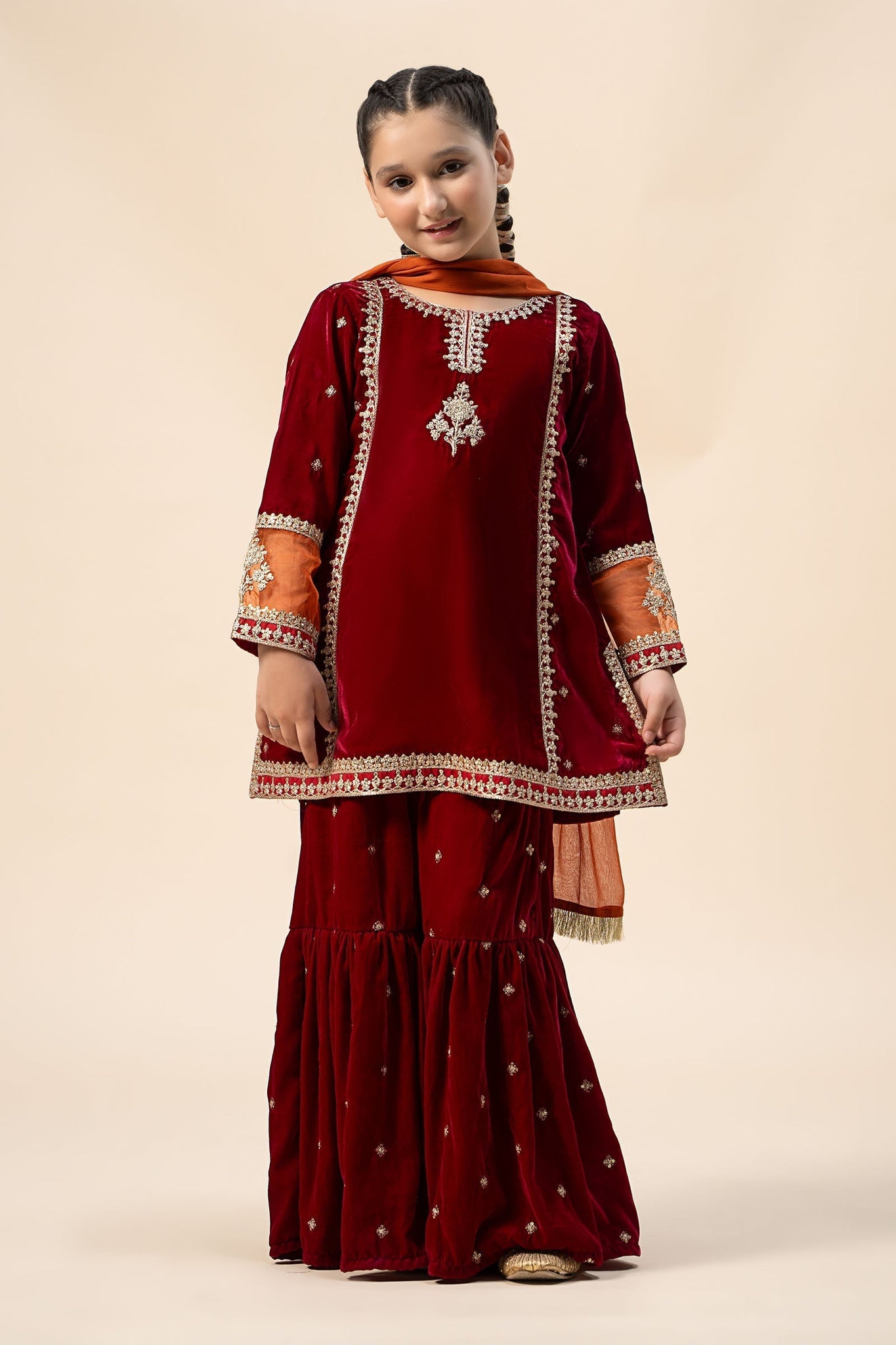 Maria B | 3 Piece Embroidered Velvet Suit | MKS-W24-16 - Libasekhas
