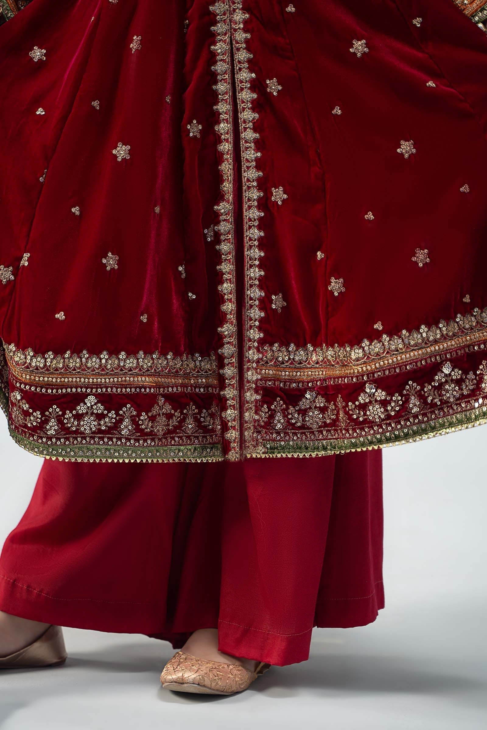 Maria B | 3 Piece Embroidered Velvet Suit | MKS-W24-17 - House Of Zarish