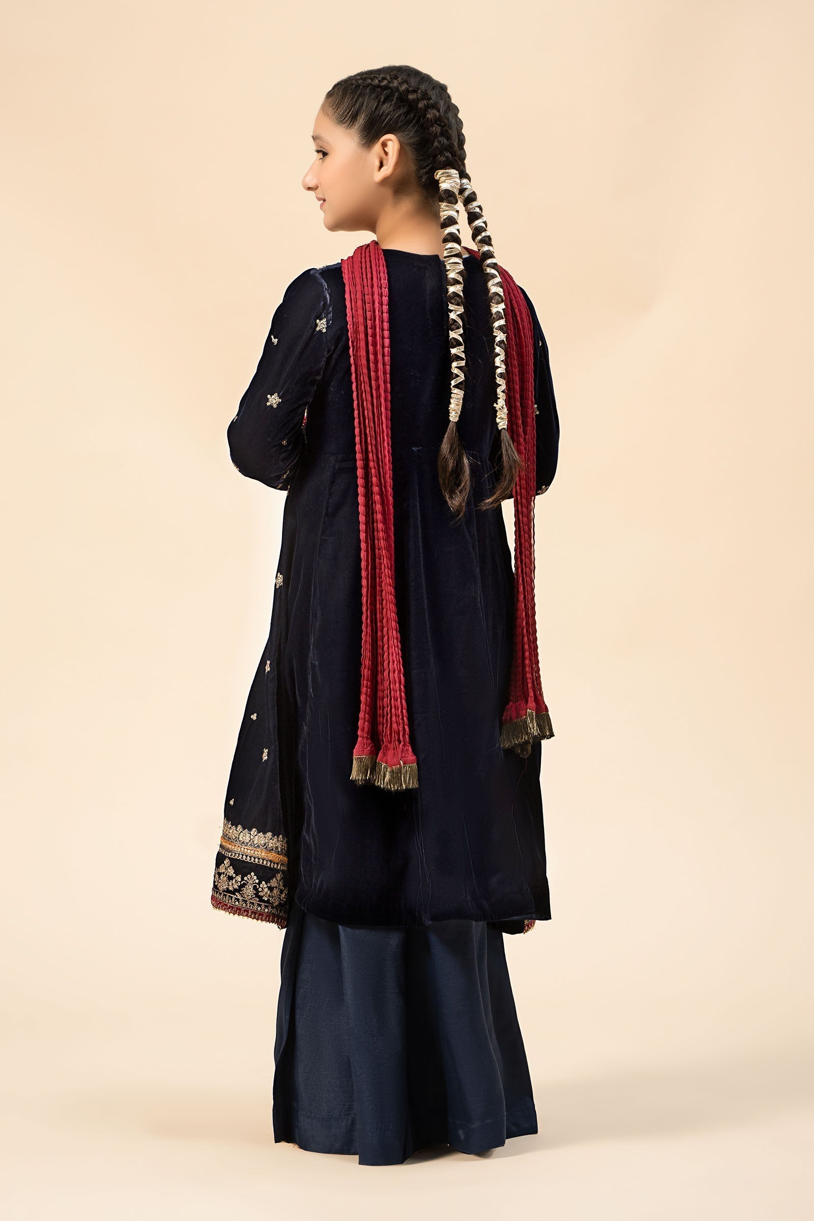 Maria B | 3 Piece Embroidered Velvet Suit | MKS-W24-17 - House Of Zarish