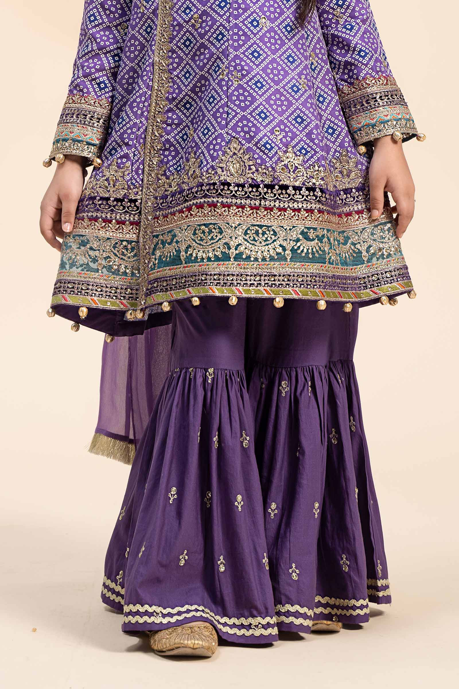 Maria B | 3 Piece Embroidered Raw Silk Suit | MKS-W24-20 - House Of Zarish
