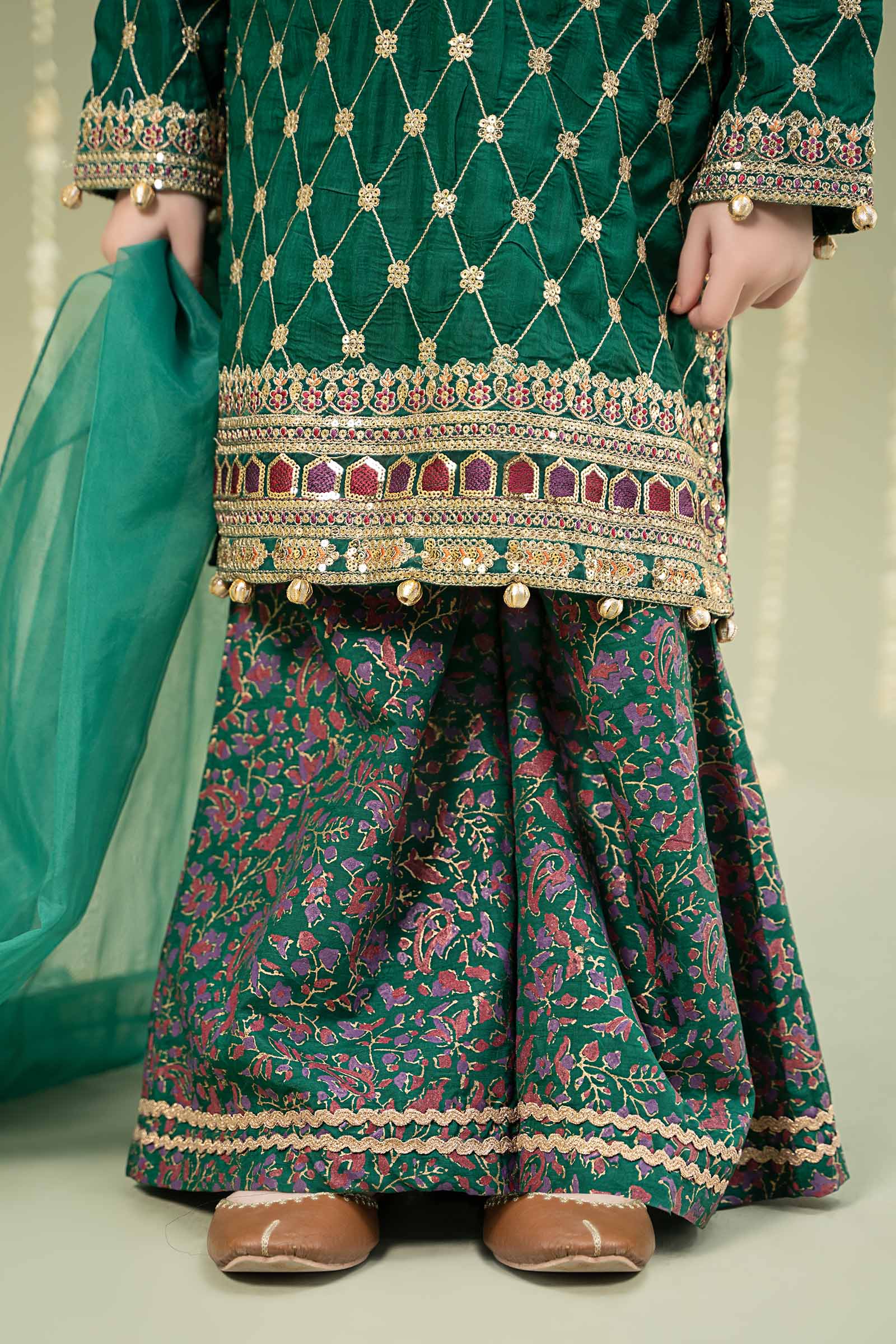 Maria B | 3 Piece Embroidered Raw Silk Suit | MKS-W24-28 - Libasekhas