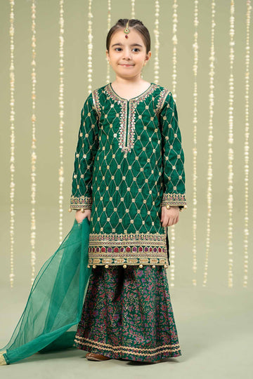 Maria B | 3 Piece Embroidered Raw Silk Suit | MKS-W24-28 - Libasekhas