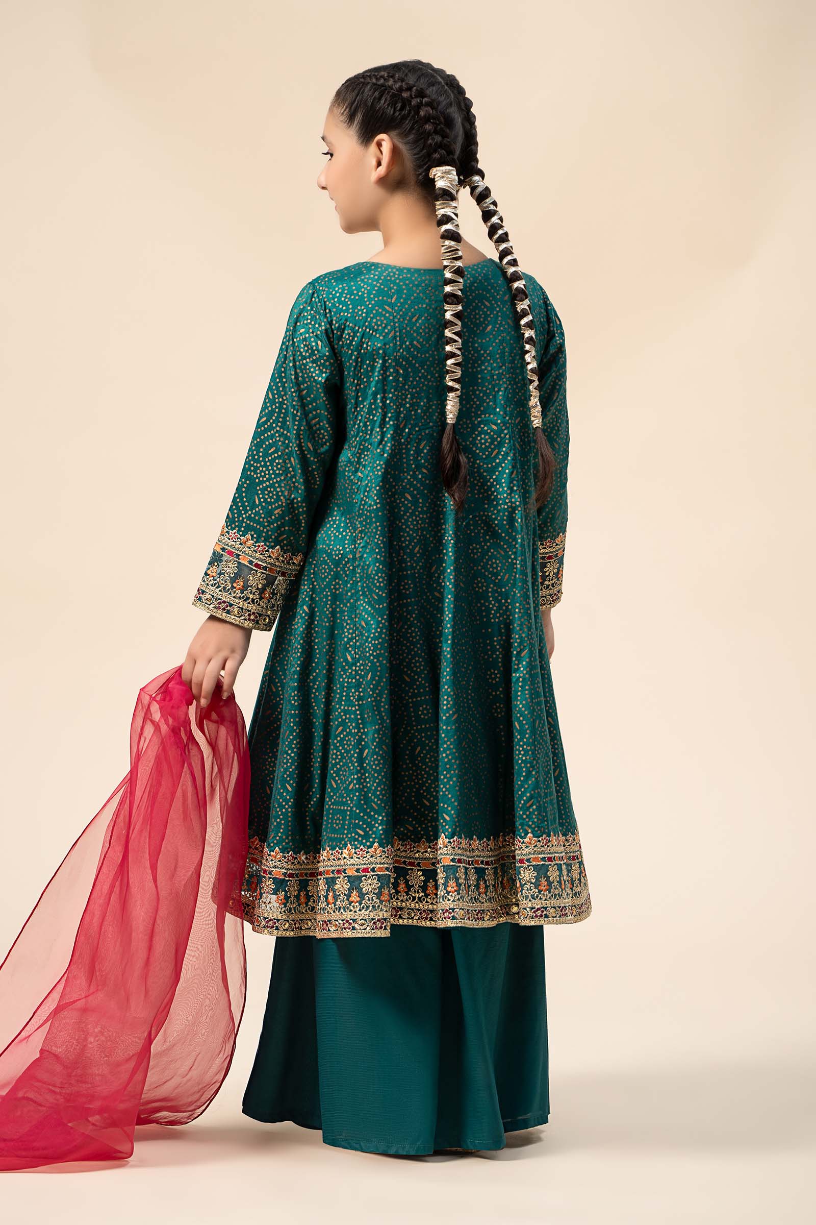Maria B | 3 Piece Embroidered Raw Silk Suit | MKS-W24-29 - Libasekhas