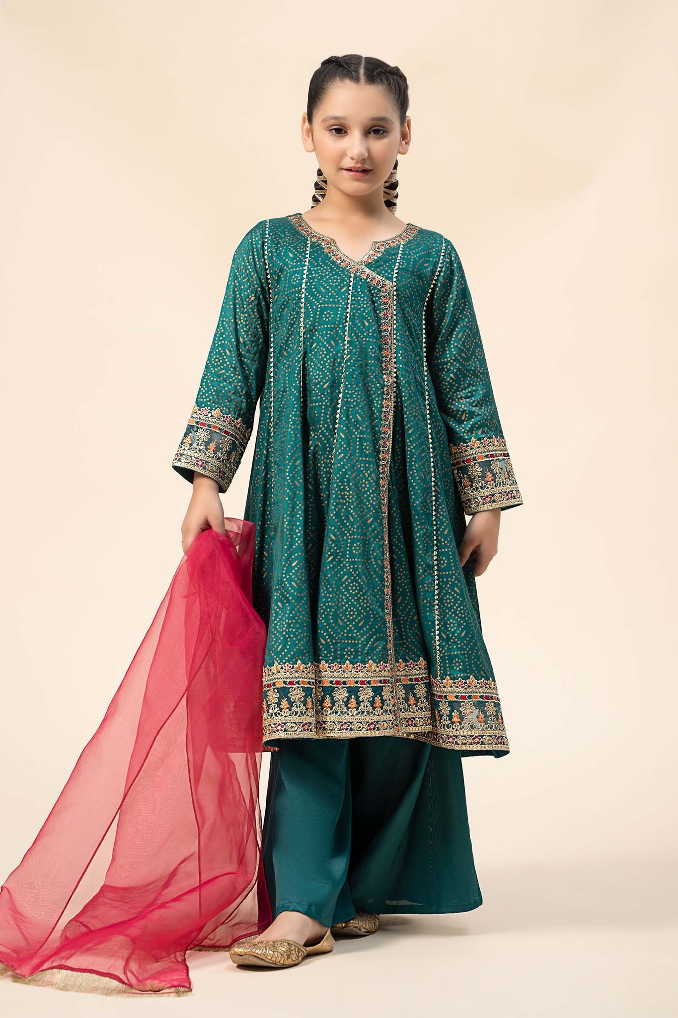 Maria B | 3 Piece Embroidered Raw Silk Suit | MKS-W24-29 - Libasekhas