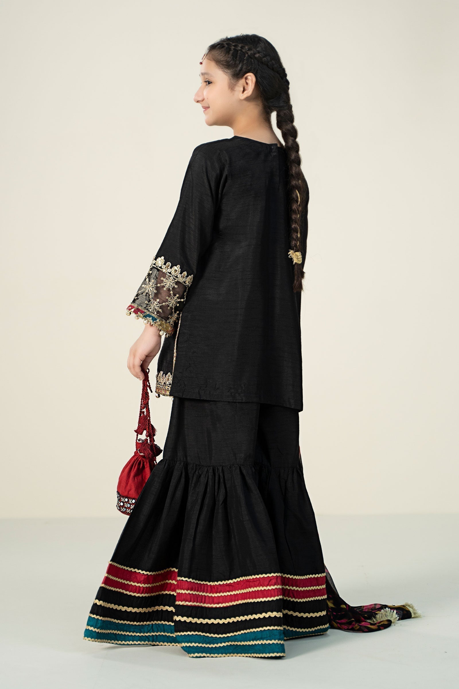 Maria B | 3 Piece Embroidered Raw Silk Suit | MKS-W24-31 - House Of Zarish
