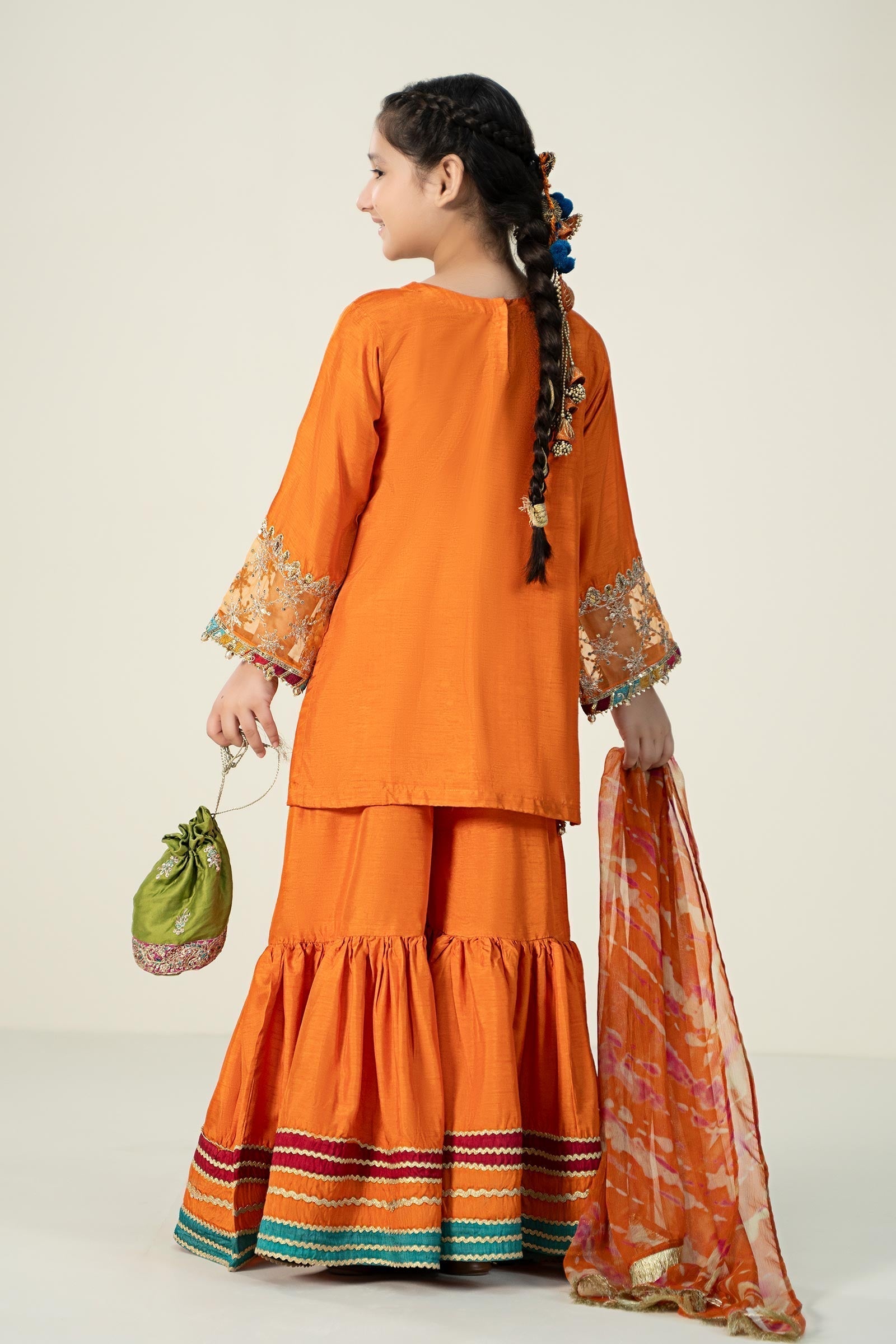 Maria B | 3 Piece Embroidered Raw Silk Suit | MKS-W24-31 - House Of Zarish
