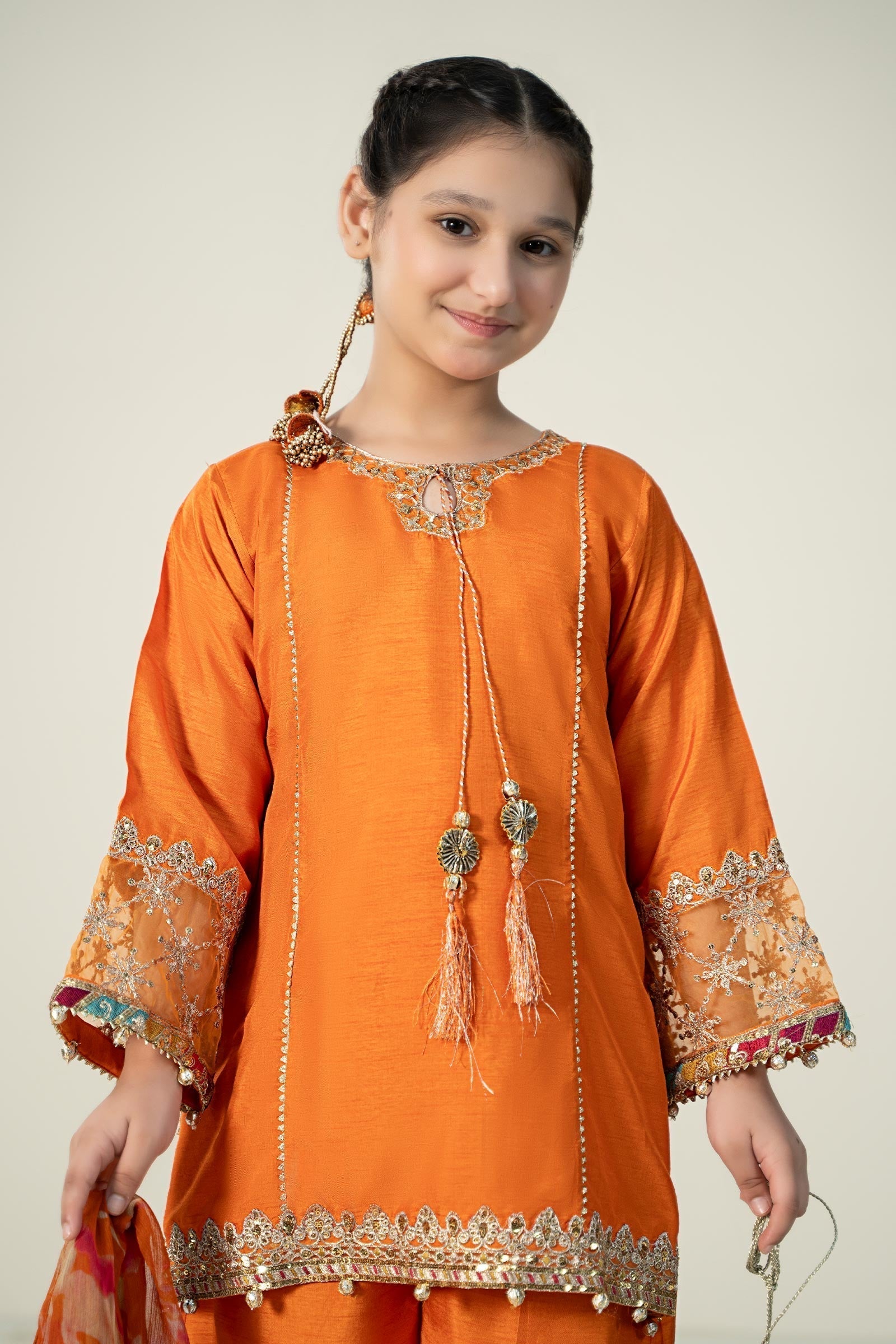 Maria B | 3 Piece Embroidered Raw Silk Suit | MKS-W24-31 - House Of Zarish