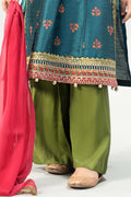 Maria B | 3 Piece Embroidered Raw Silk Suit | MKS-W24-33 - Libasekhas